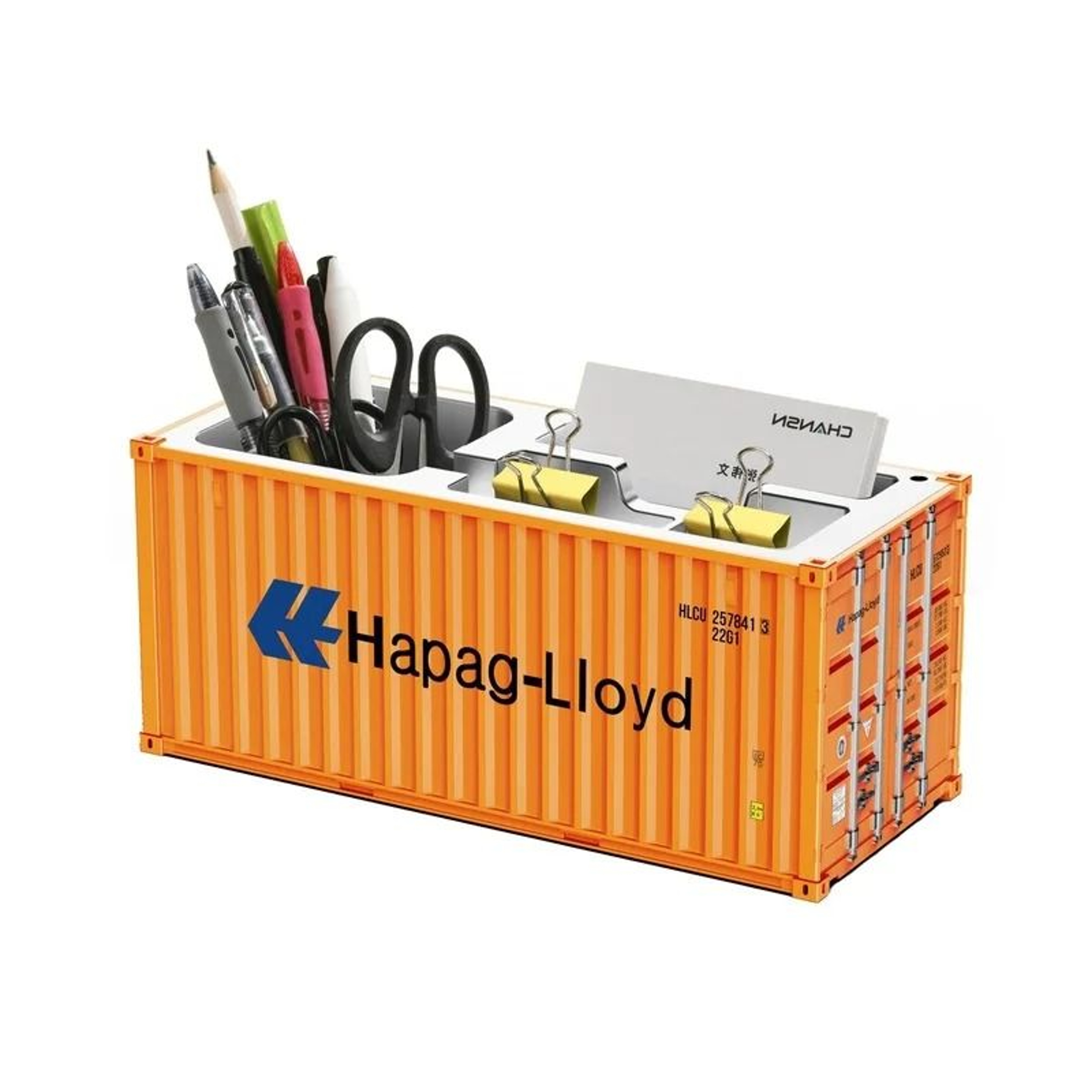 Miniature Realistic Shipping Container Model Office Desktop Pen Holder Storage Box 7