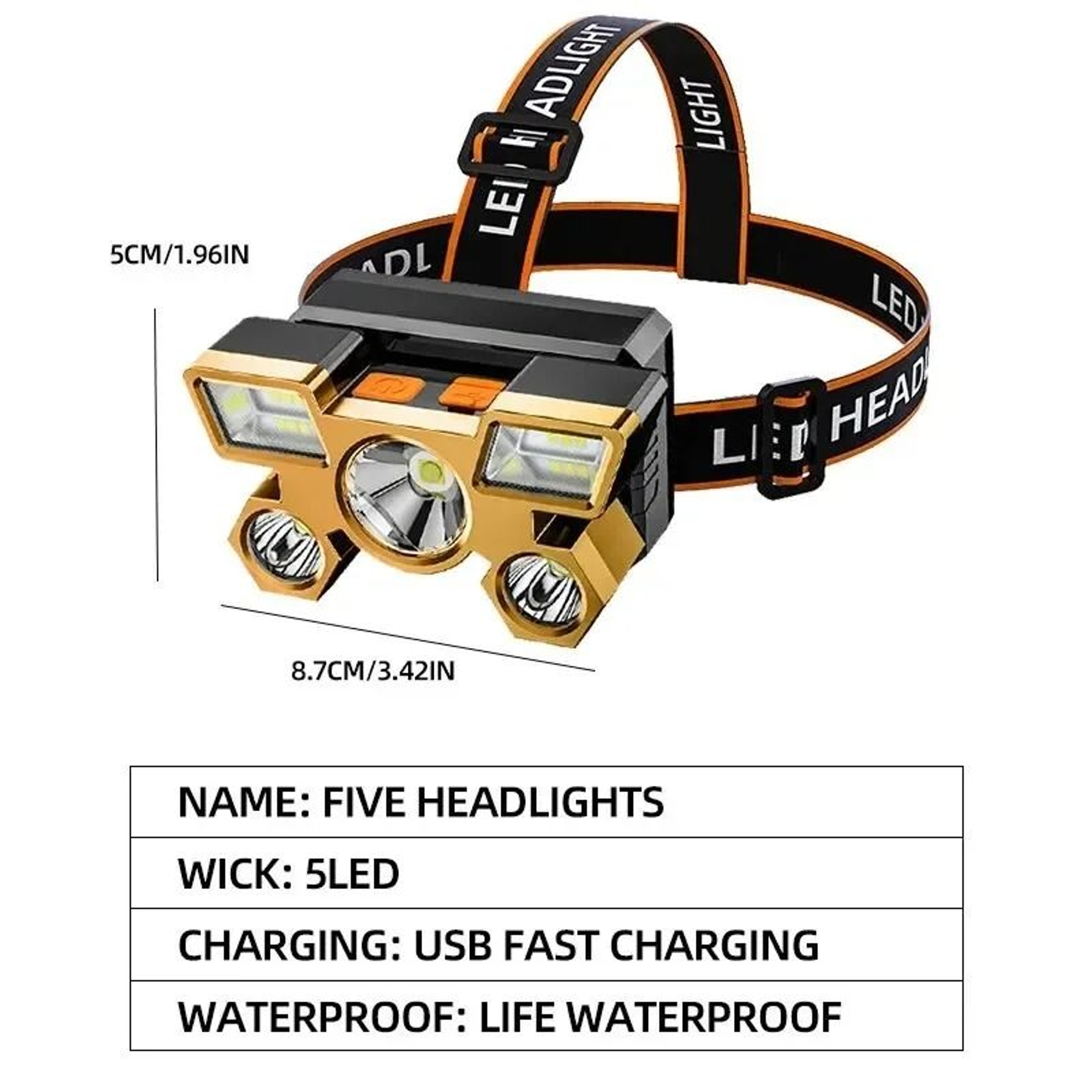 Powerful Rechargeable Head Flashlight for Fishing, Camping, and Hiking – view 1