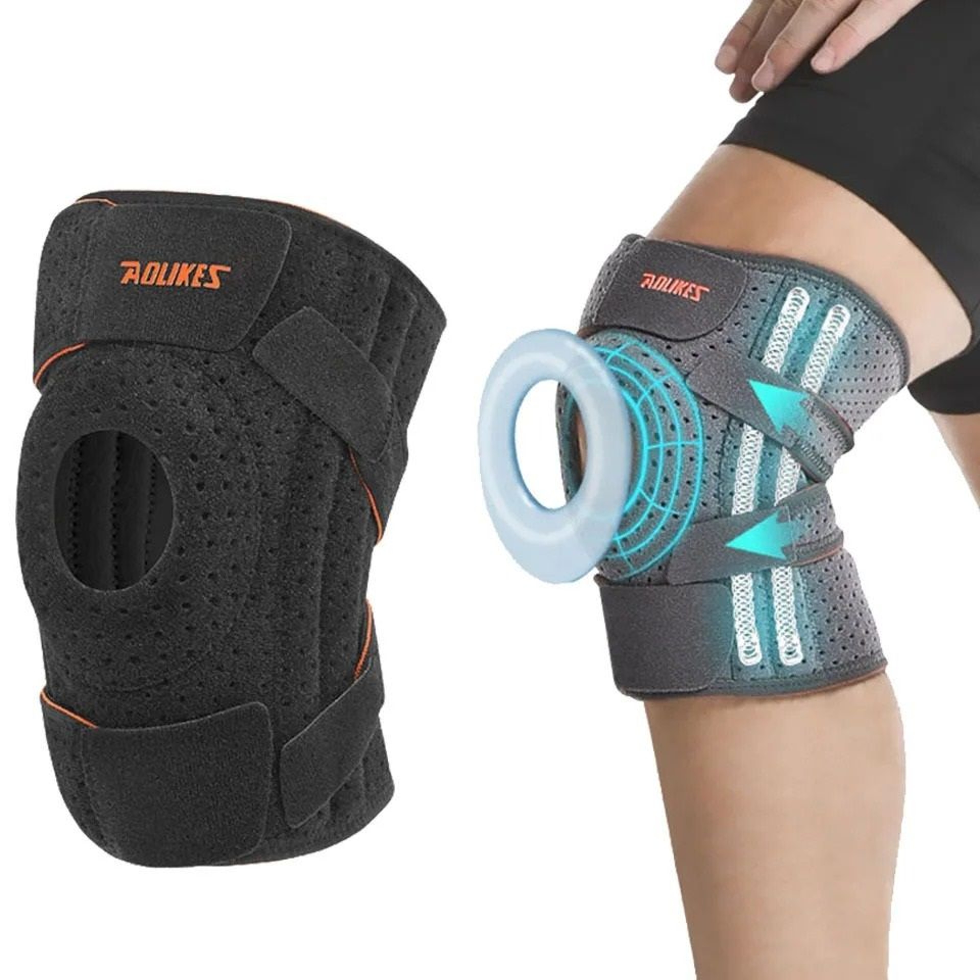 Adjustable Knee Support Brace With Side Stabilizers And Patella Gel Pad 0