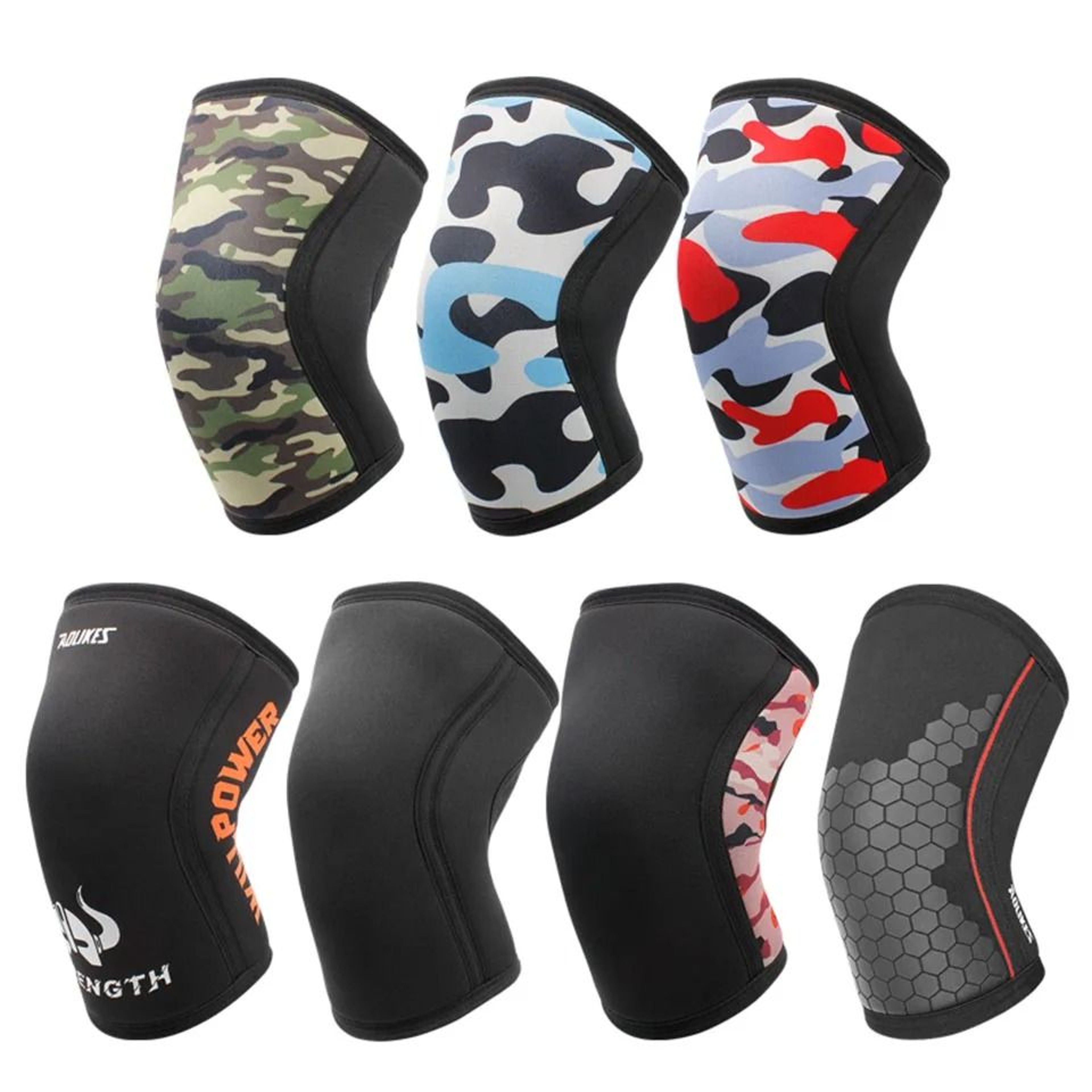7mm Neoprene Weightlifting  Powerlifting Knee Sleeves 4