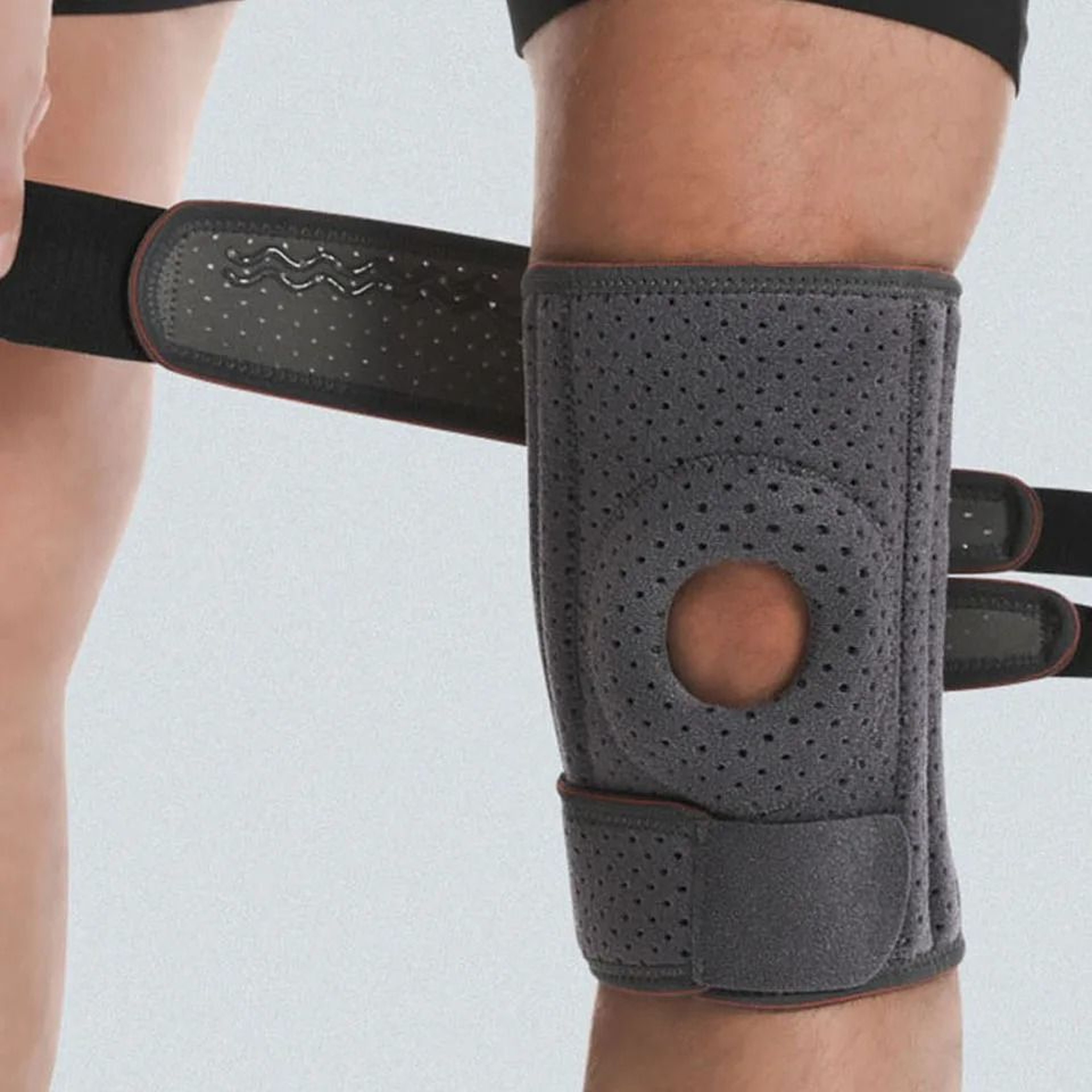 Protective Sports Knee Pads With Steel Support Springs  NonSlip Straps 5