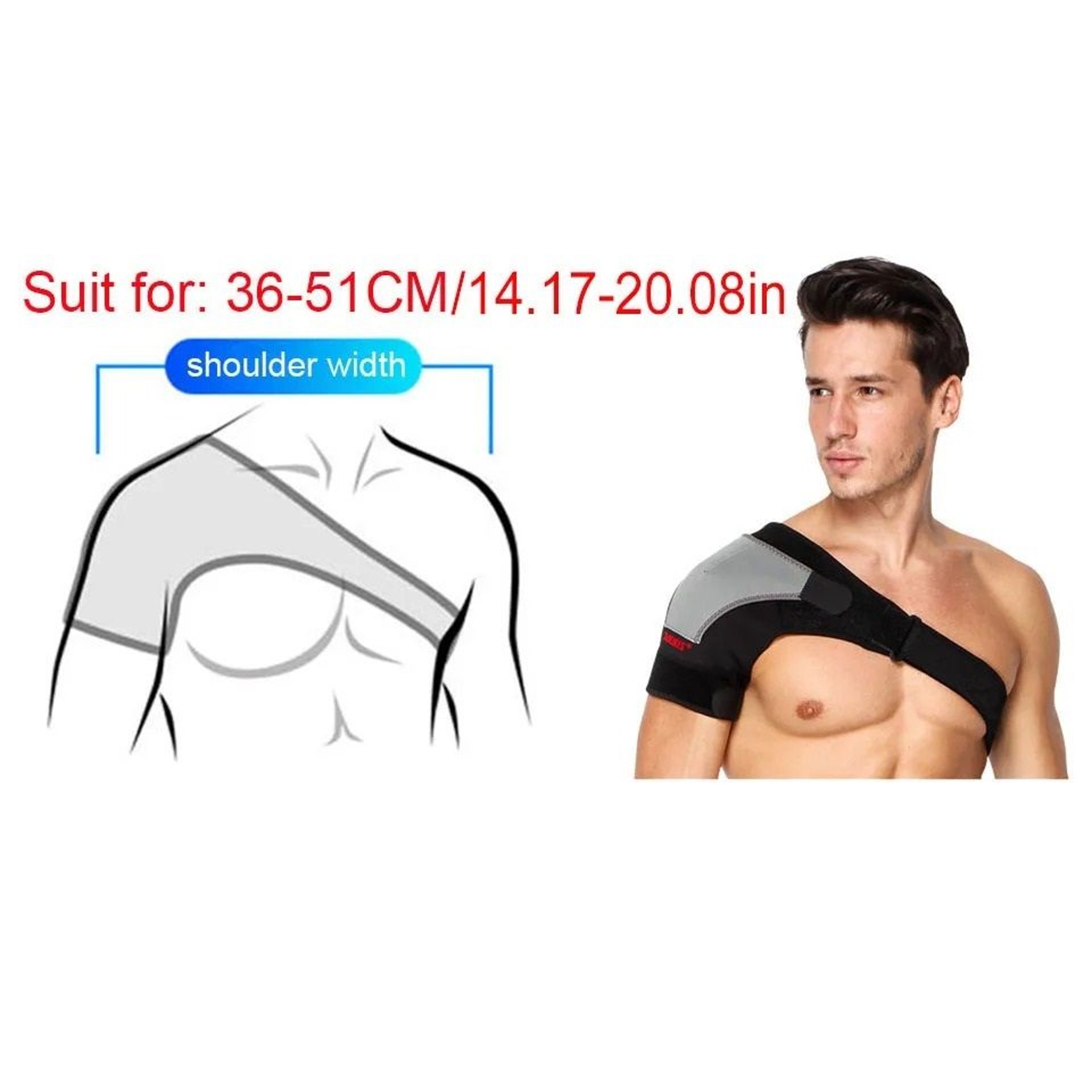 Shoulder Stability Brace with Adjustable Compression Pressure Pad – view 1