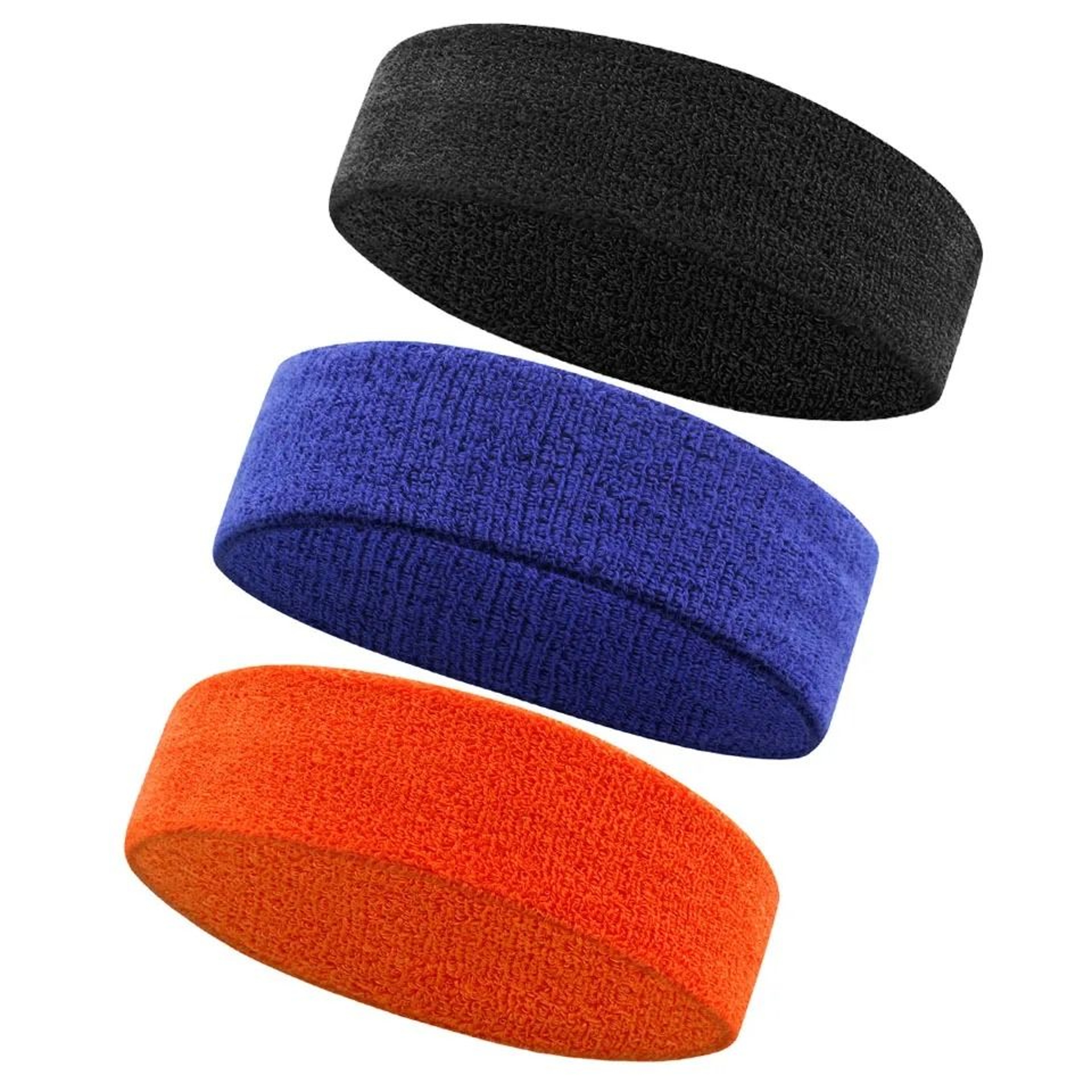 3Pack Elastic Cotton Terry Cloth Athletic Headband Sweatbands 11
