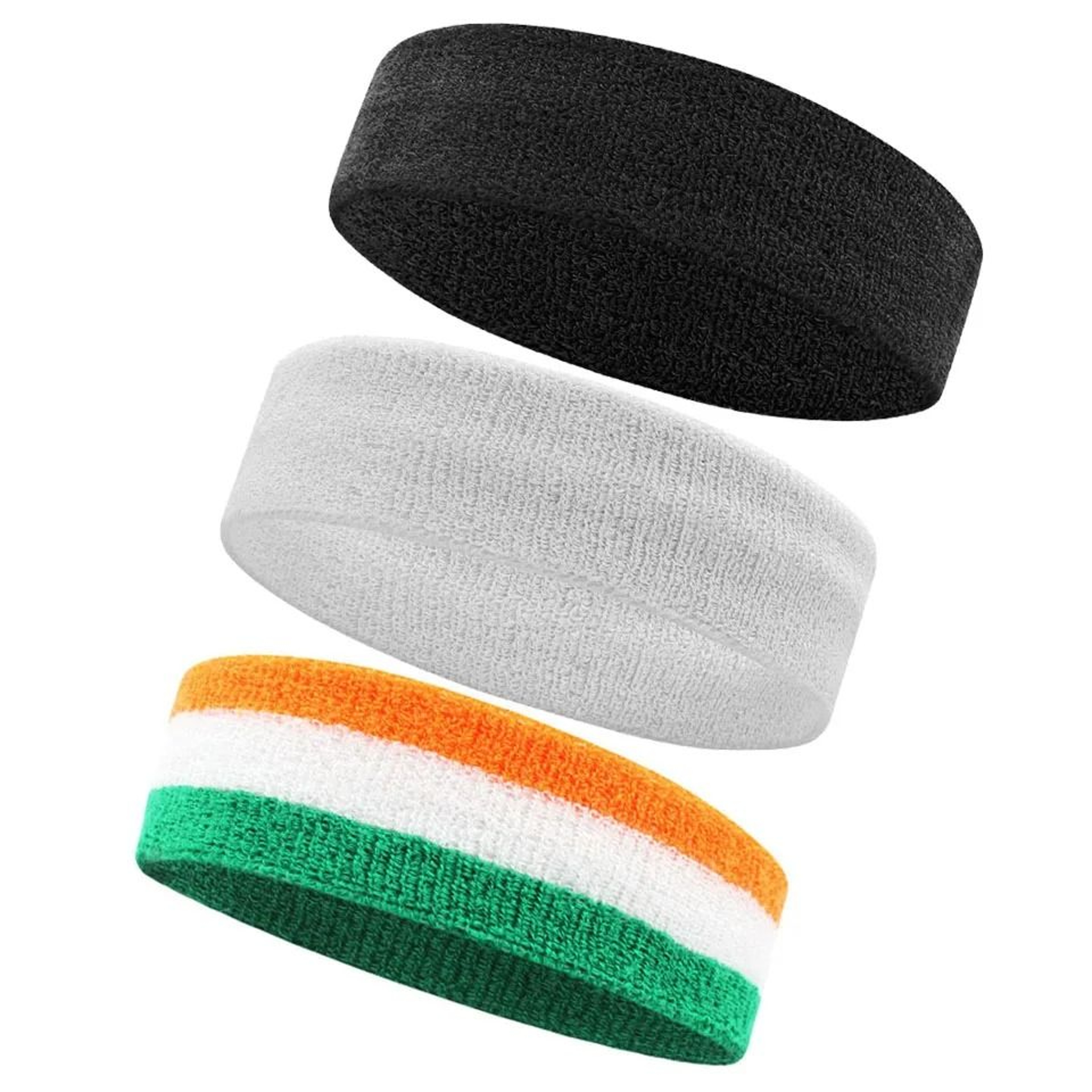 3Pack Elastic Cotton Terry Cloth Athletic Headband Sweatbands 14