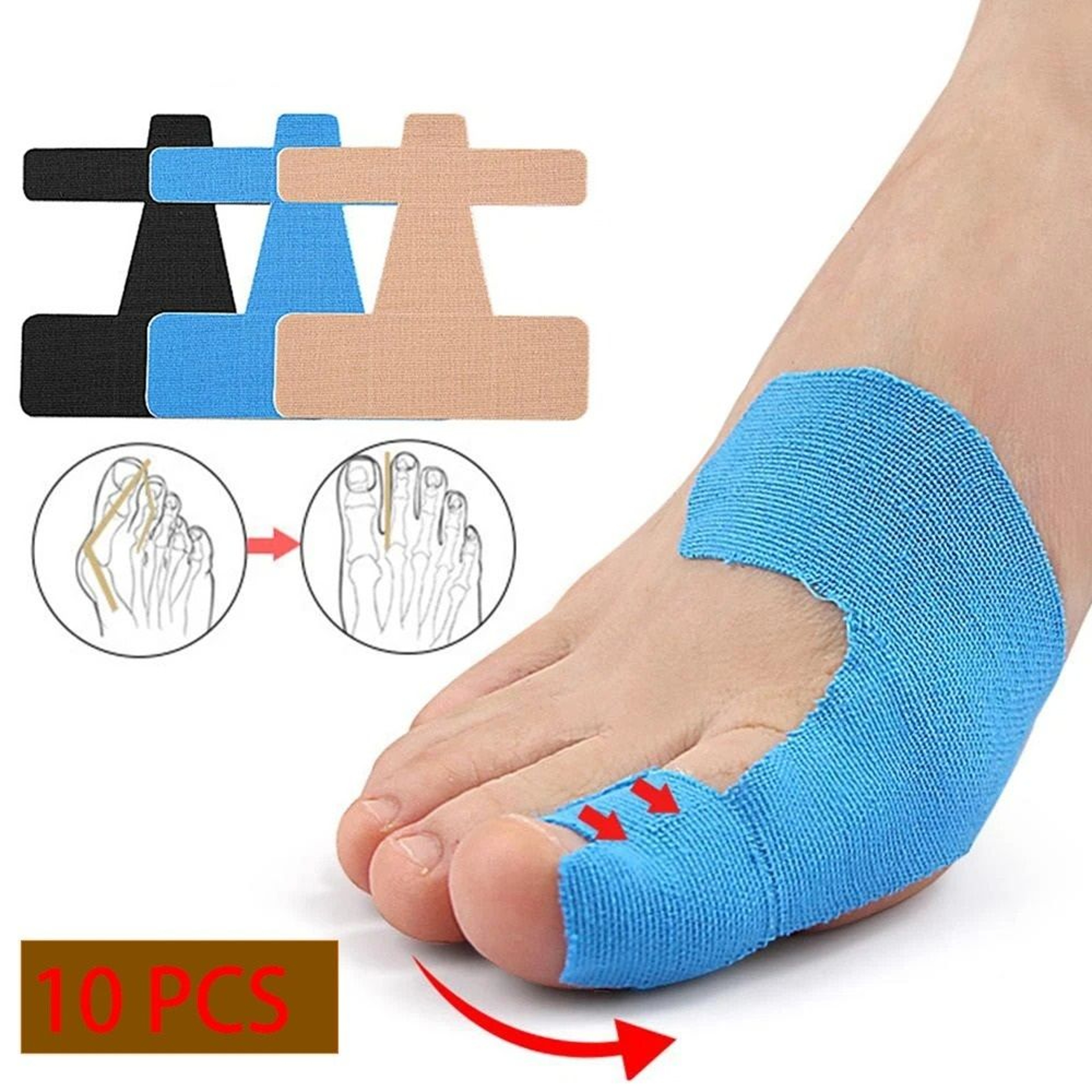 10Pack Precut Bunion Corrector Kinesiology Tape 0