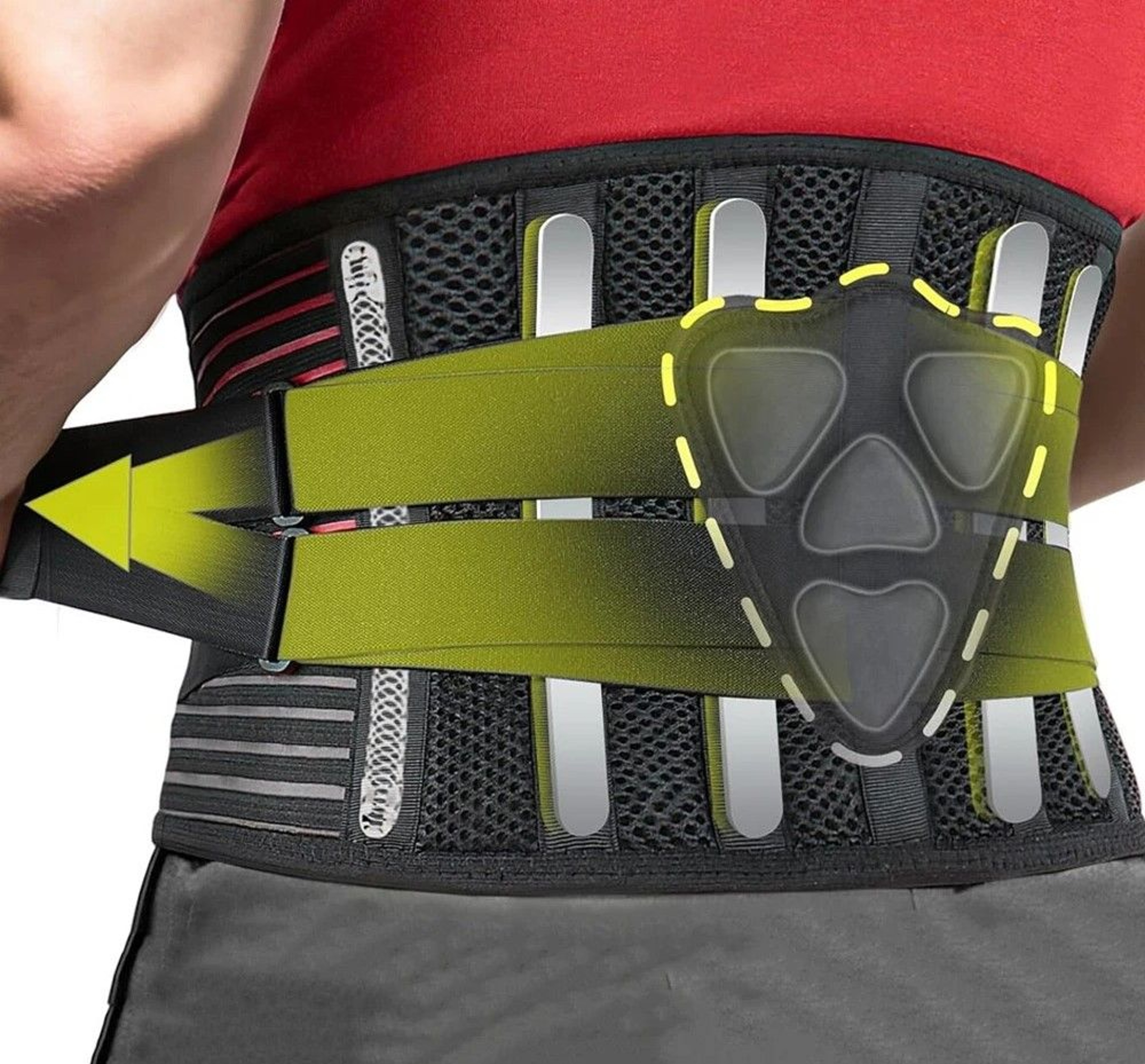 Breathable Mesh Lower Back Support Brace With Lumbar Pad For Back Pain  Sciatica 0