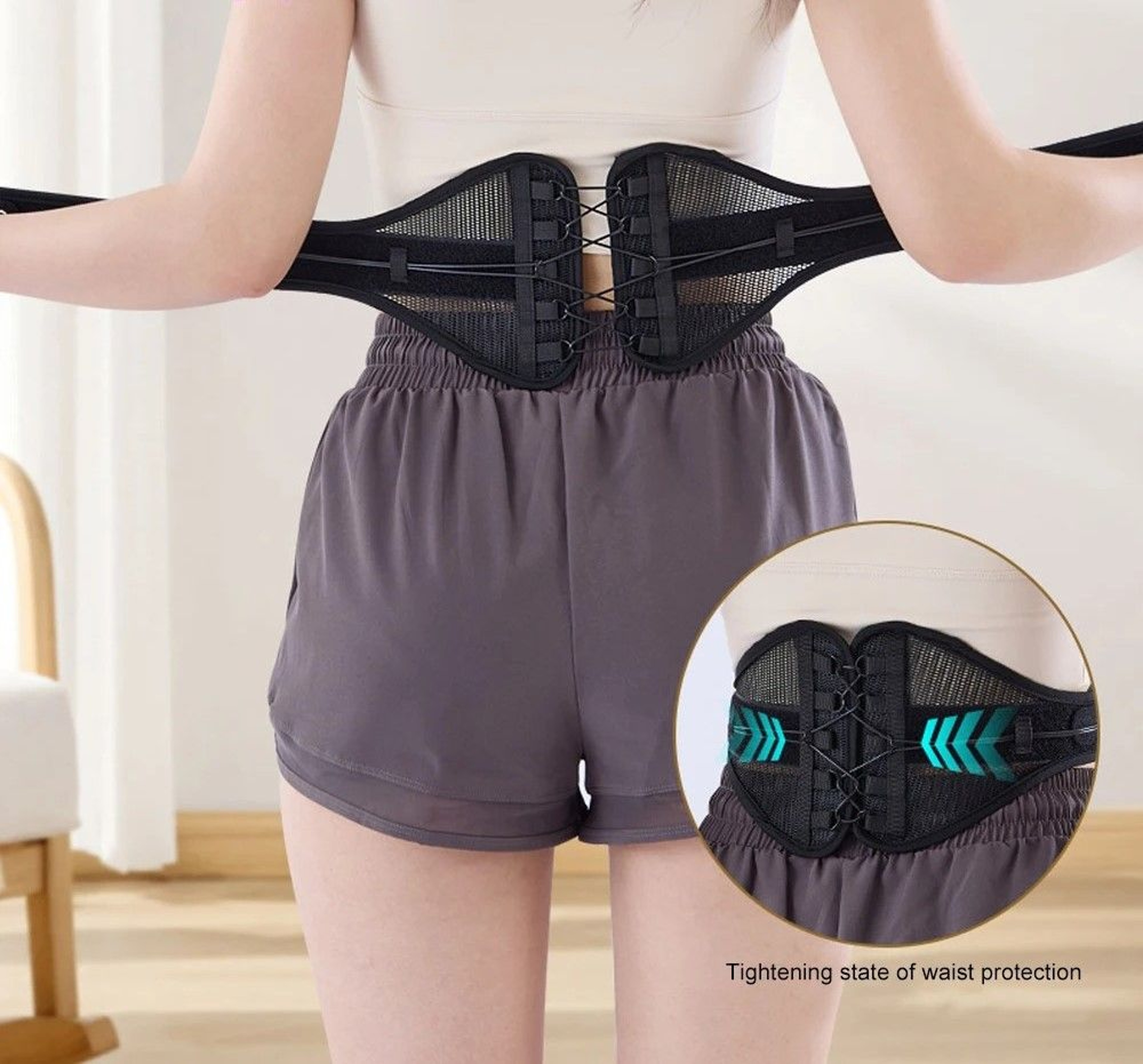 Adjustable Lower Back Brace With Pulley System For Pain Relief  Lumbar Support 1
