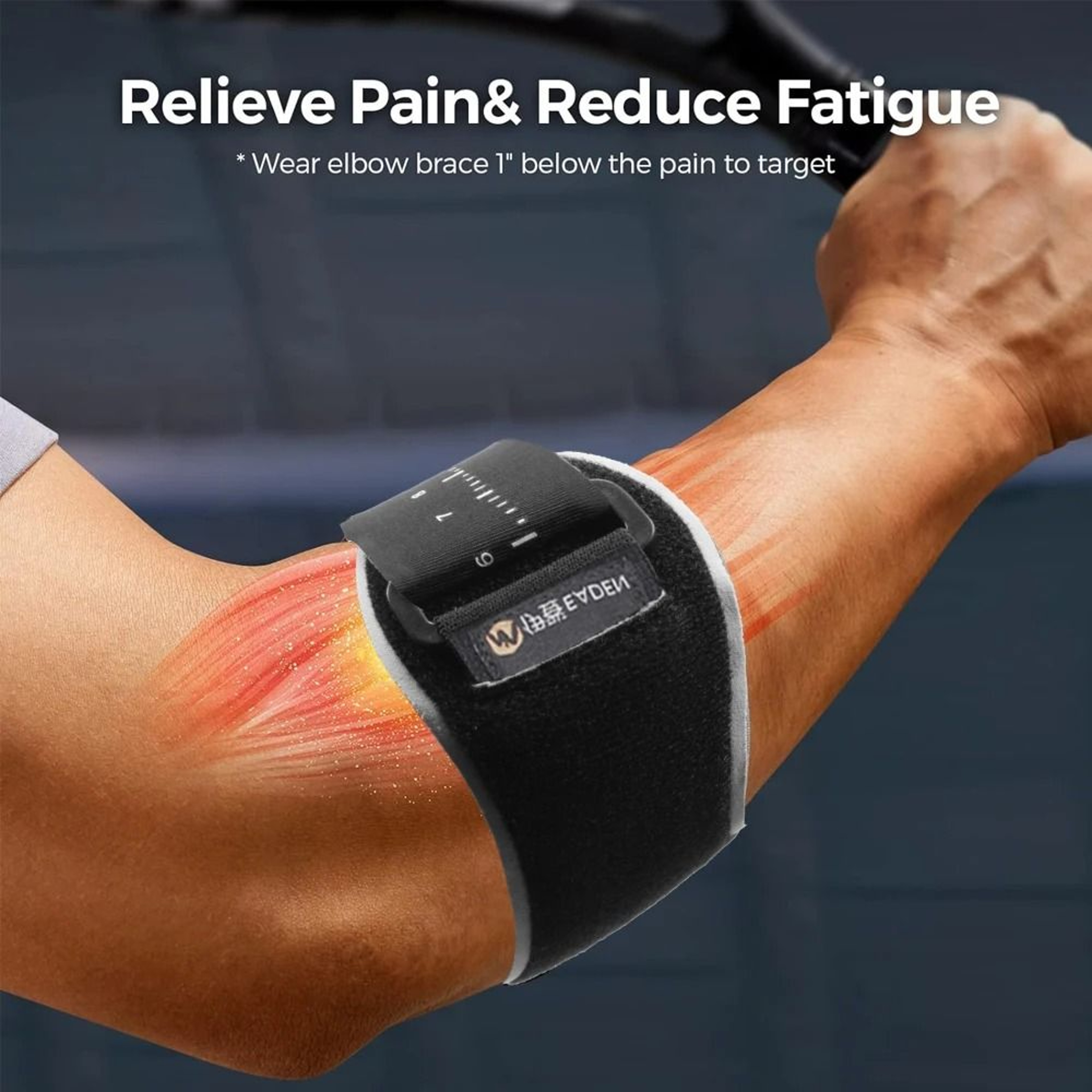 1 Piece Adjustable Tennis Elbow Brace With Removable Compression Pad 0
