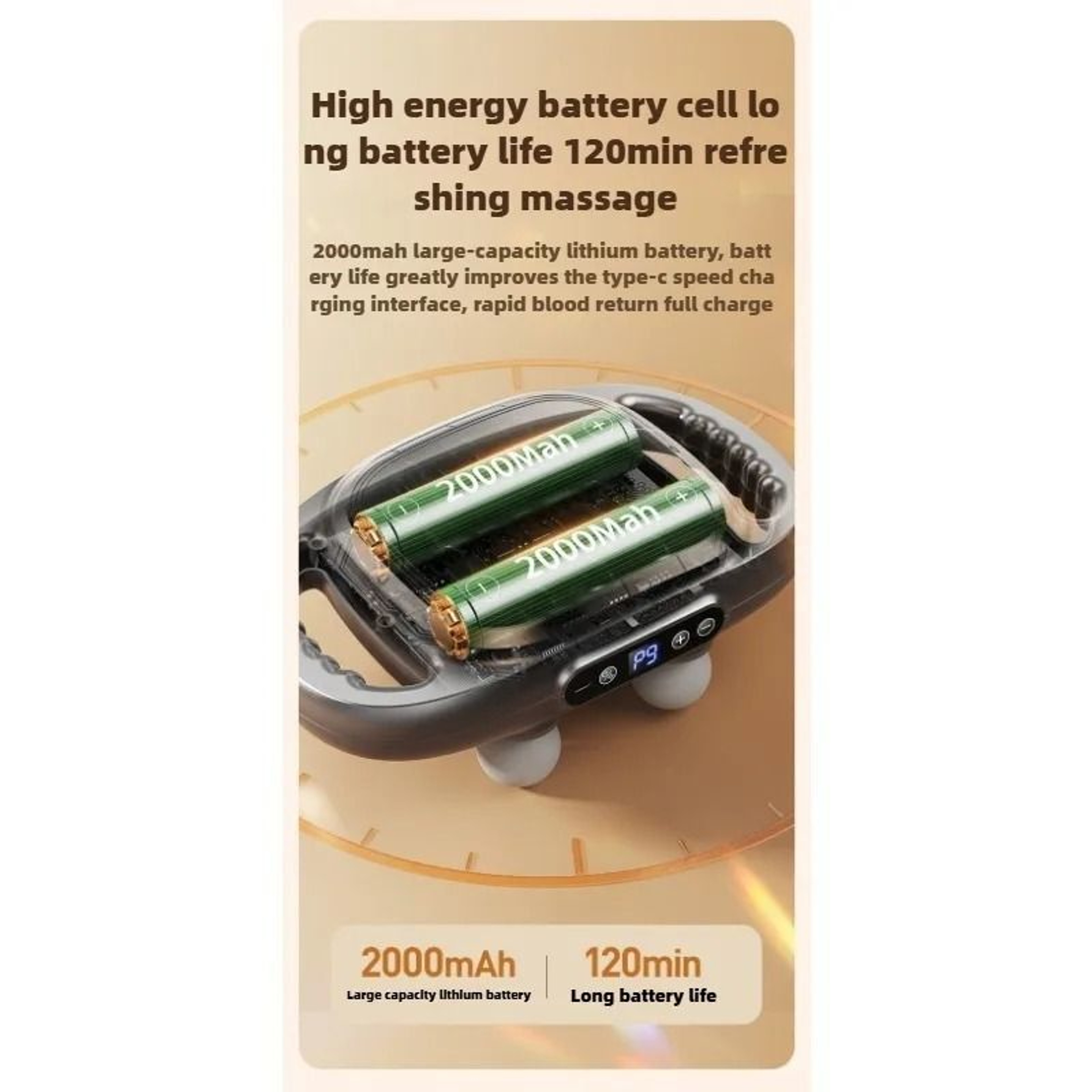 12Head Deep Tissue Fascia Massage Gun With HighFrequency Wireless Percussive Vibration 5
