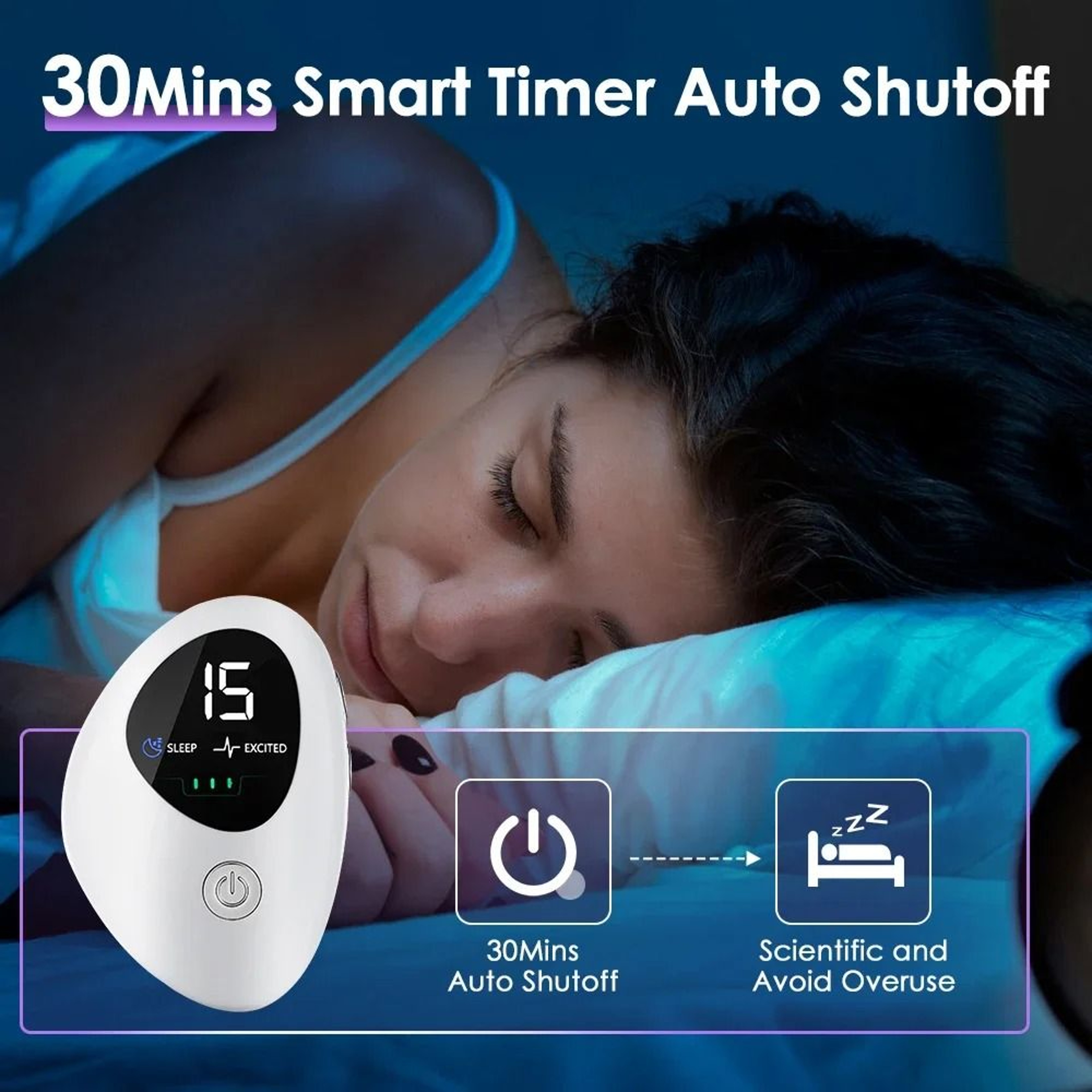 Microcurrent EMS Sleep Aid Device And Palm Pulse Massager For Insomnia Stress And Anxiety Relief 4