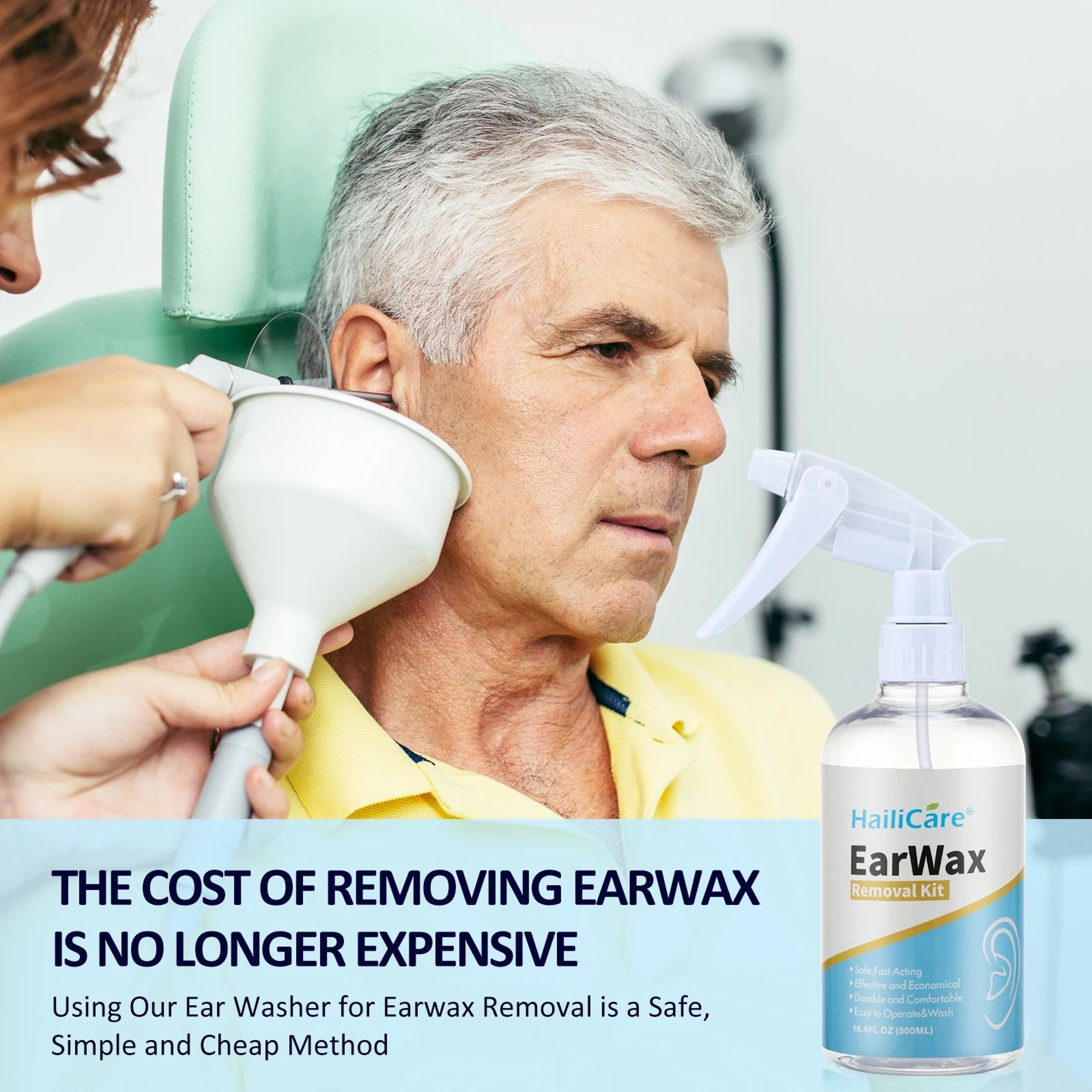 Manual Ear Wax Removal Water Irrigation Flushing System Kit 10 Fl Oz  17 Fl Oz Options 2