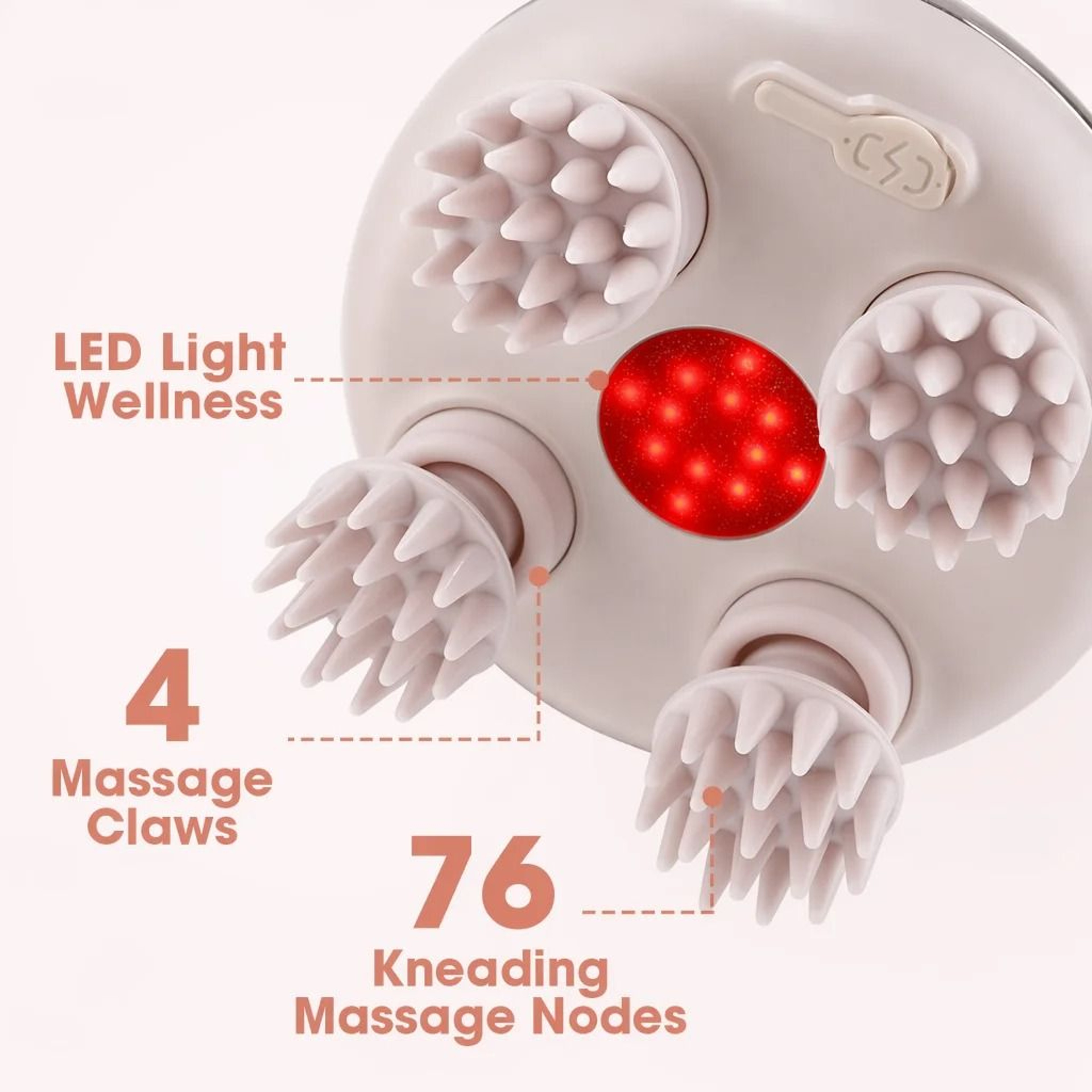 Electric Head  Scalp Massager With 2 Kneading Speeds Light Therapy And Cordless AntiFatigue Design 2
