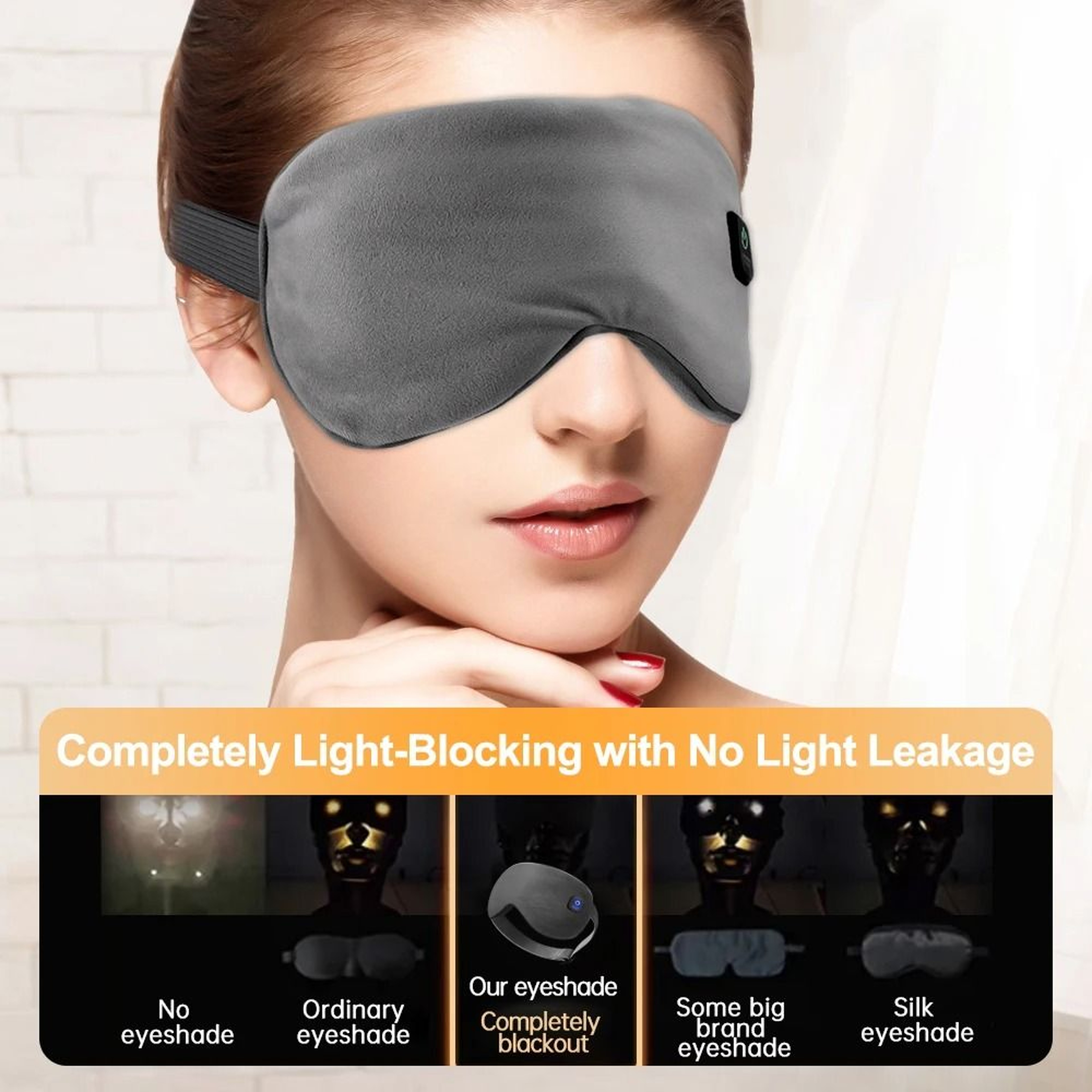 Heated Eye Mask For Dry Eyes Warm Compress Sleeping Mask Light Blocking Washable Pad 4