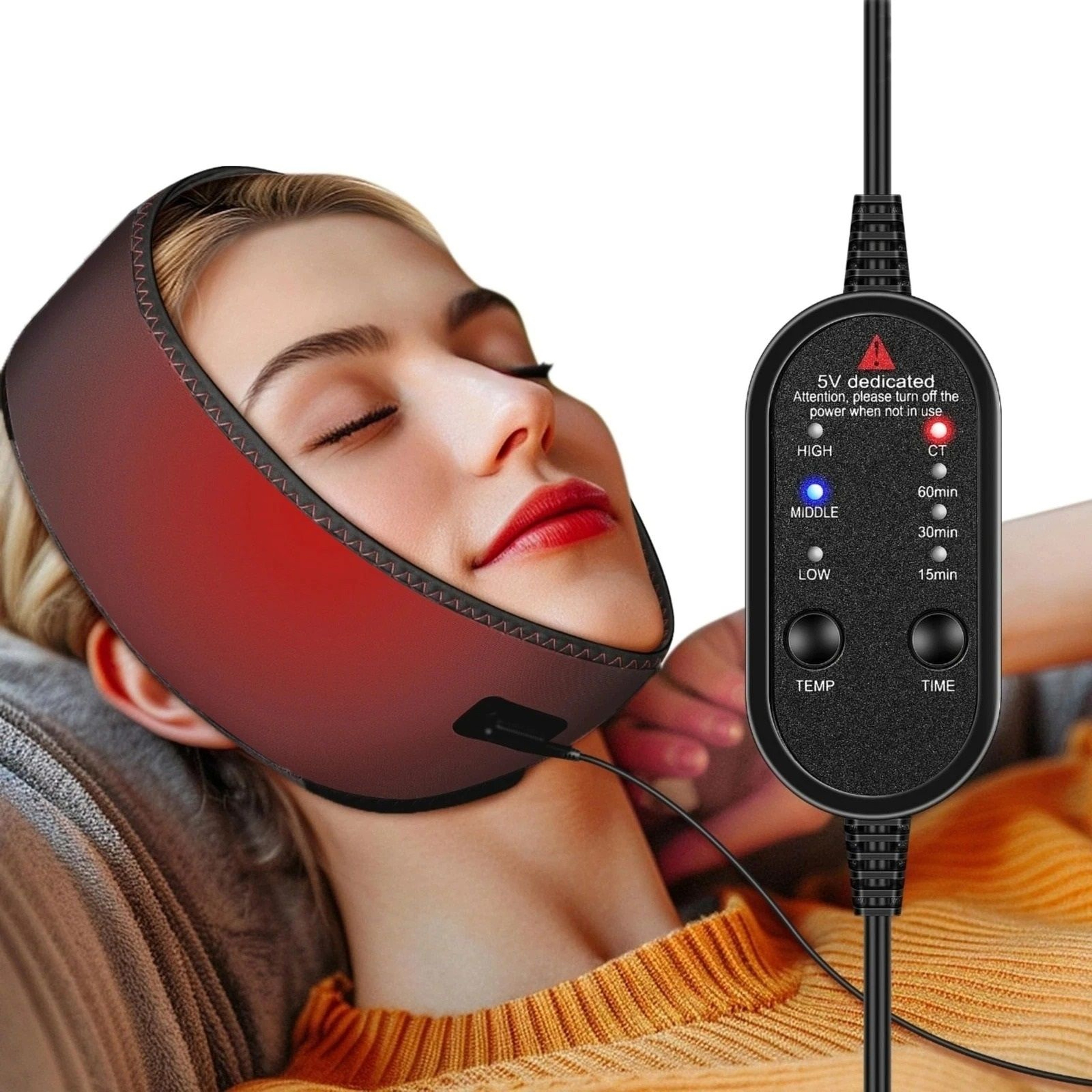 Electric Heating Pad For Face Jaw  Chin  3 Heat  Timer Settings Wrap For TMJ Wisdom Teeth  Jaw Tens 0