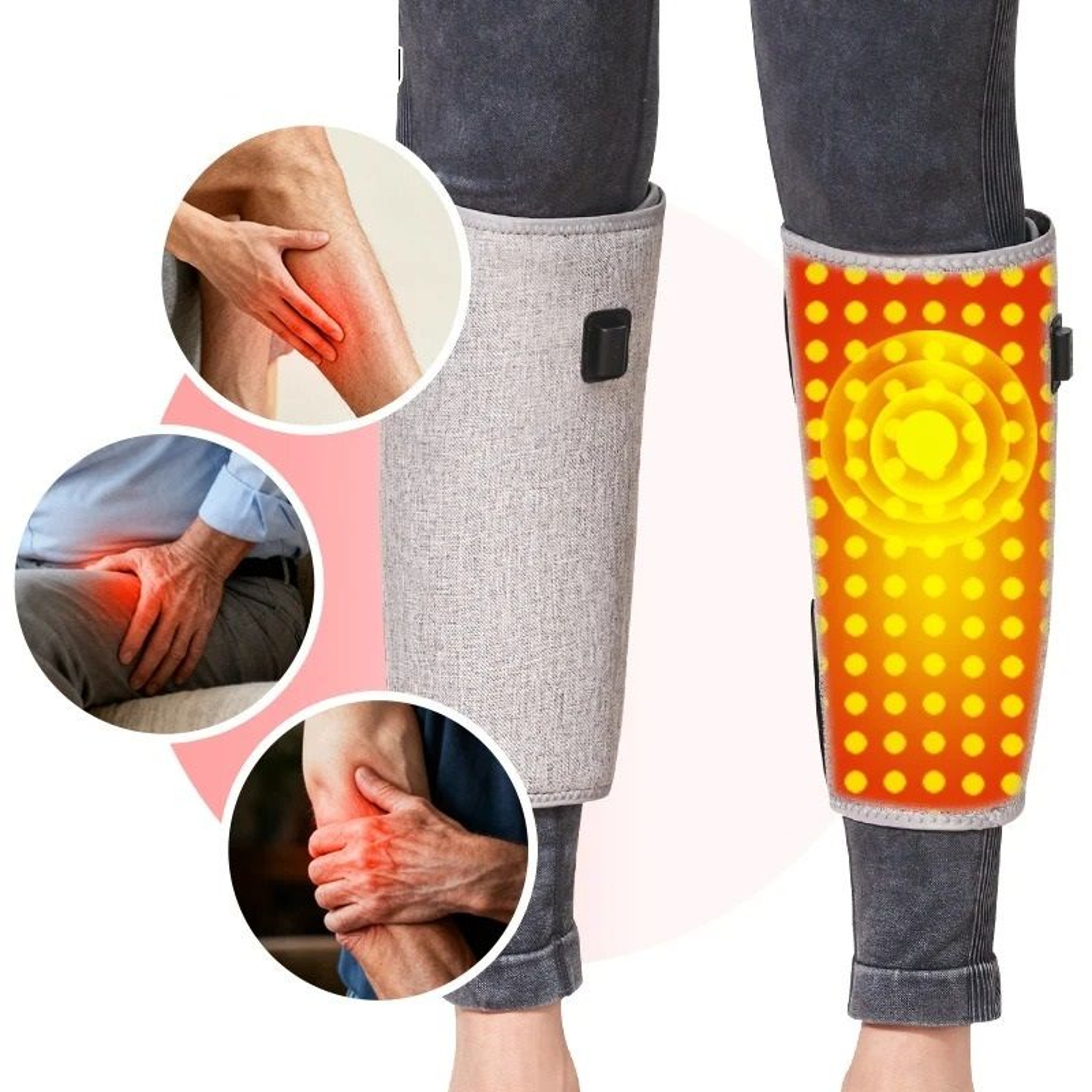 Red Light Electric Heating Calf Support Brace  3Speed Vibration Massager  Thermal Leg Wrap For Musc 2