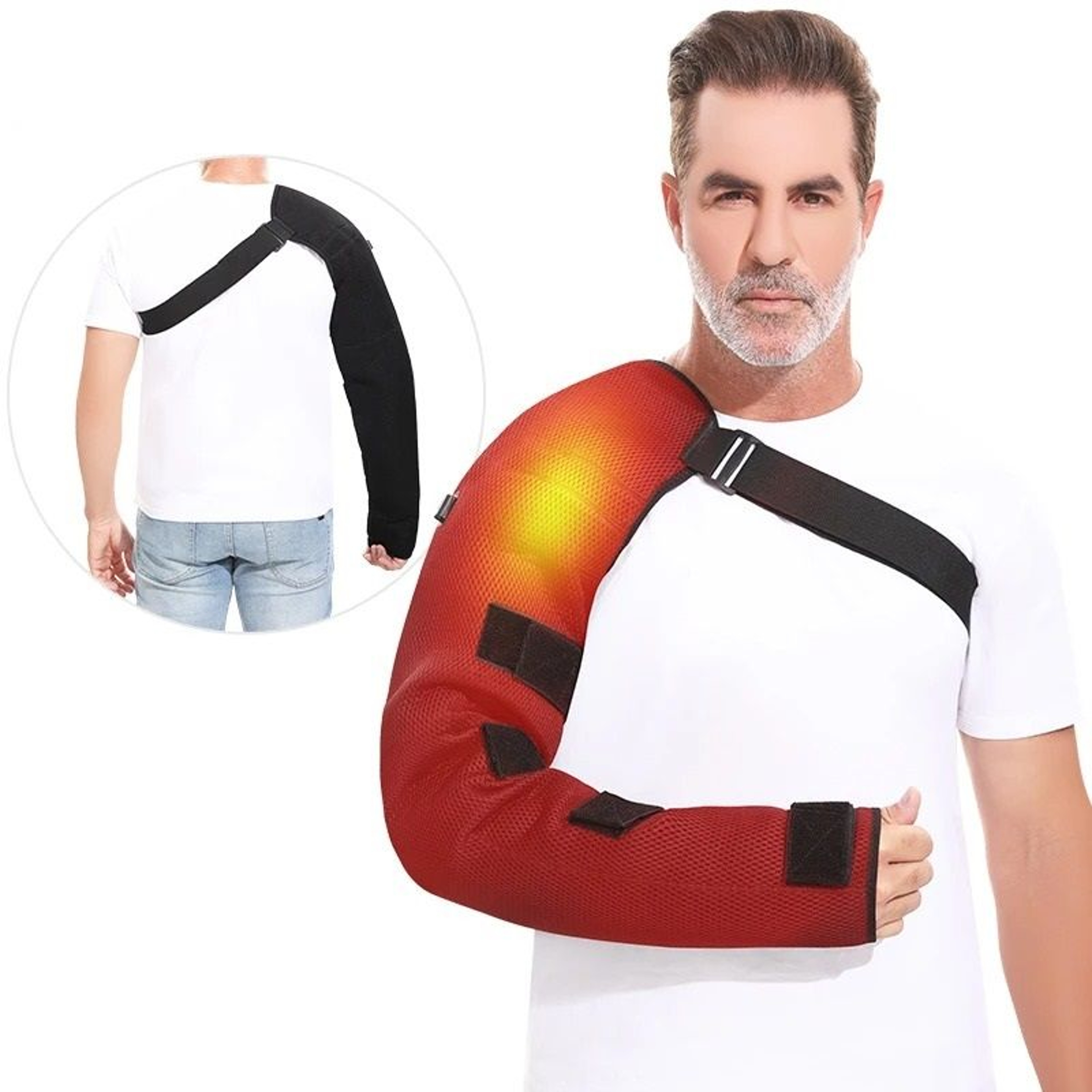 Long Arm Heating Pad With Vibration Massager  Extended Electric Heated Sleeve Wrap For Shoulder Arm 1