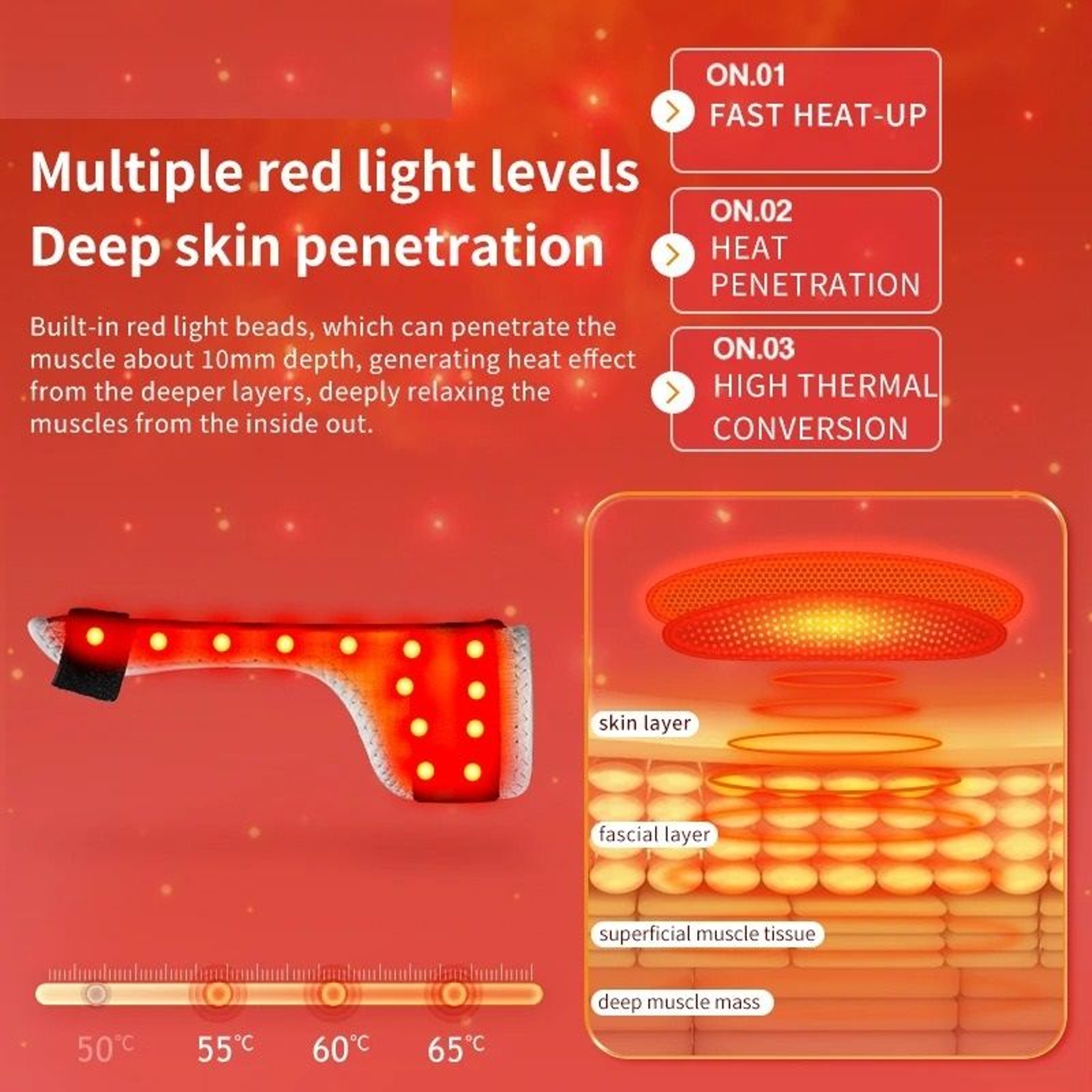Red Light Heated Finger Support Brace  Electric Heating Wrist  Finger Pad With Adjustable Heat Sett 4