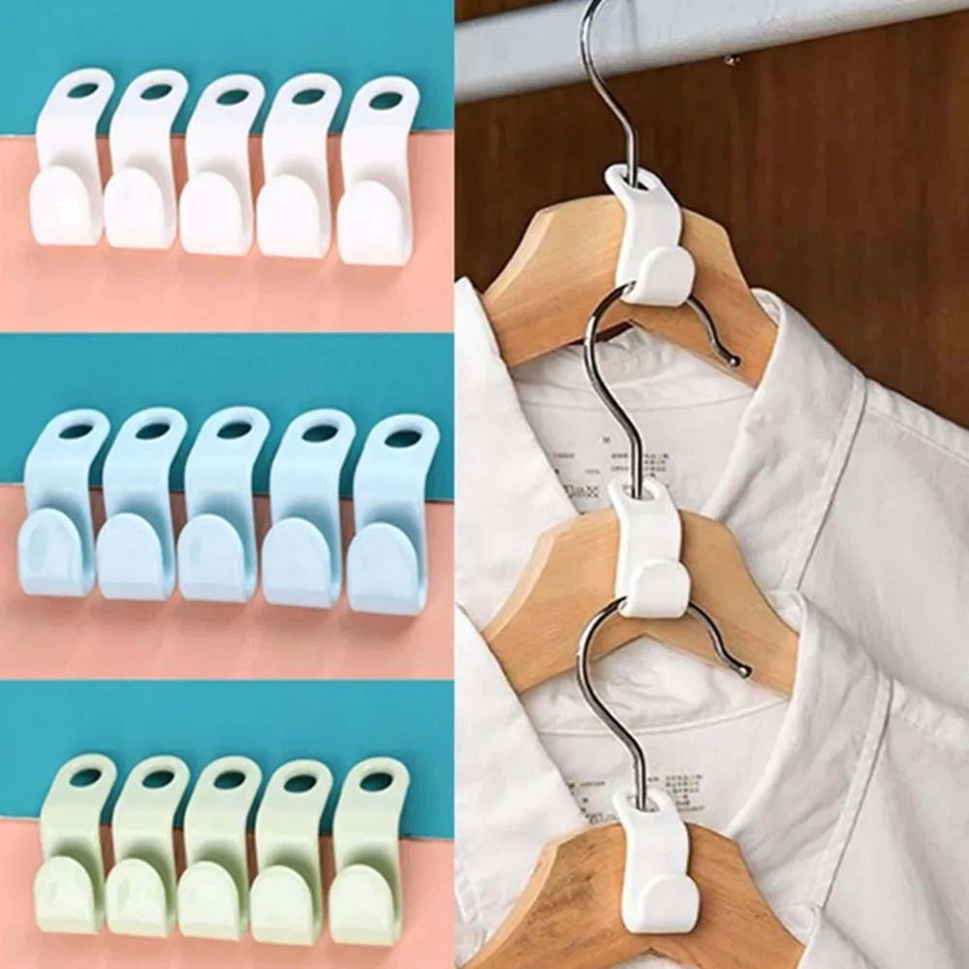 Space Saving Clothes Hanger Connector Hooks 10 30 Or 60 Pack 0