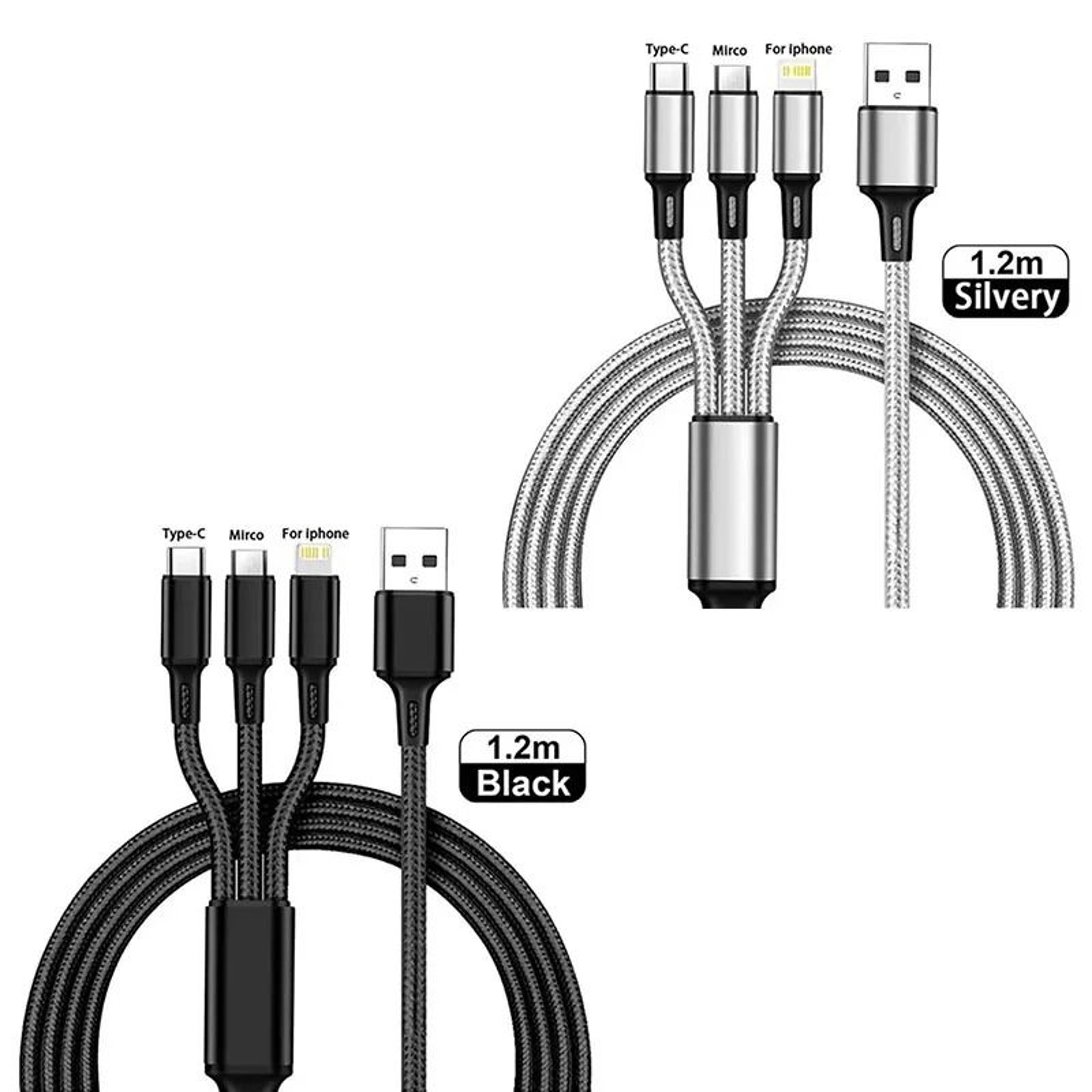 3 In 1 Universal Multi USB Fast Charging Cable 1 Or 3 Pack 18
