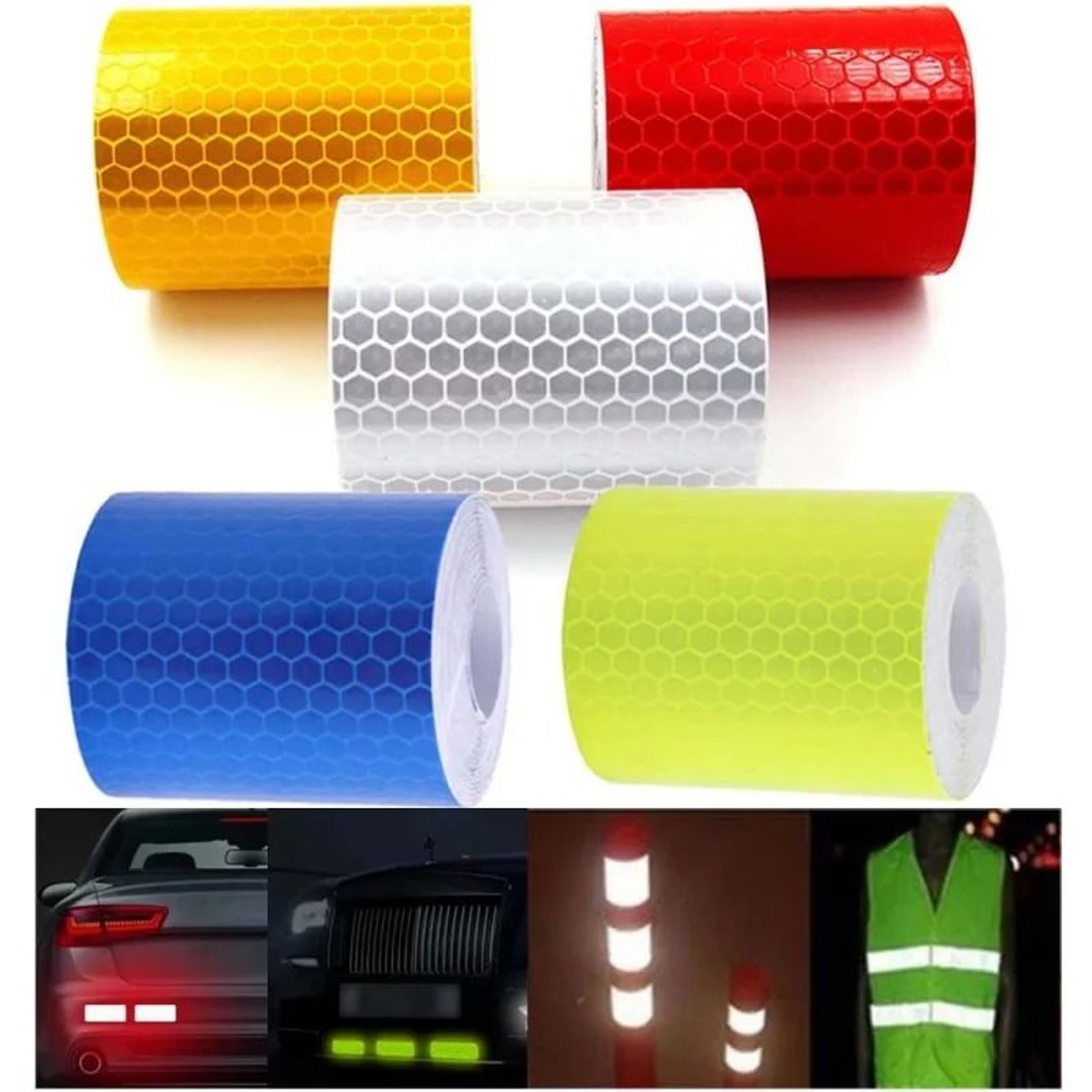 Self Adhesive Car Reflective Warning Tape And Safety Reflector Strip 33 Ft  1 M 0