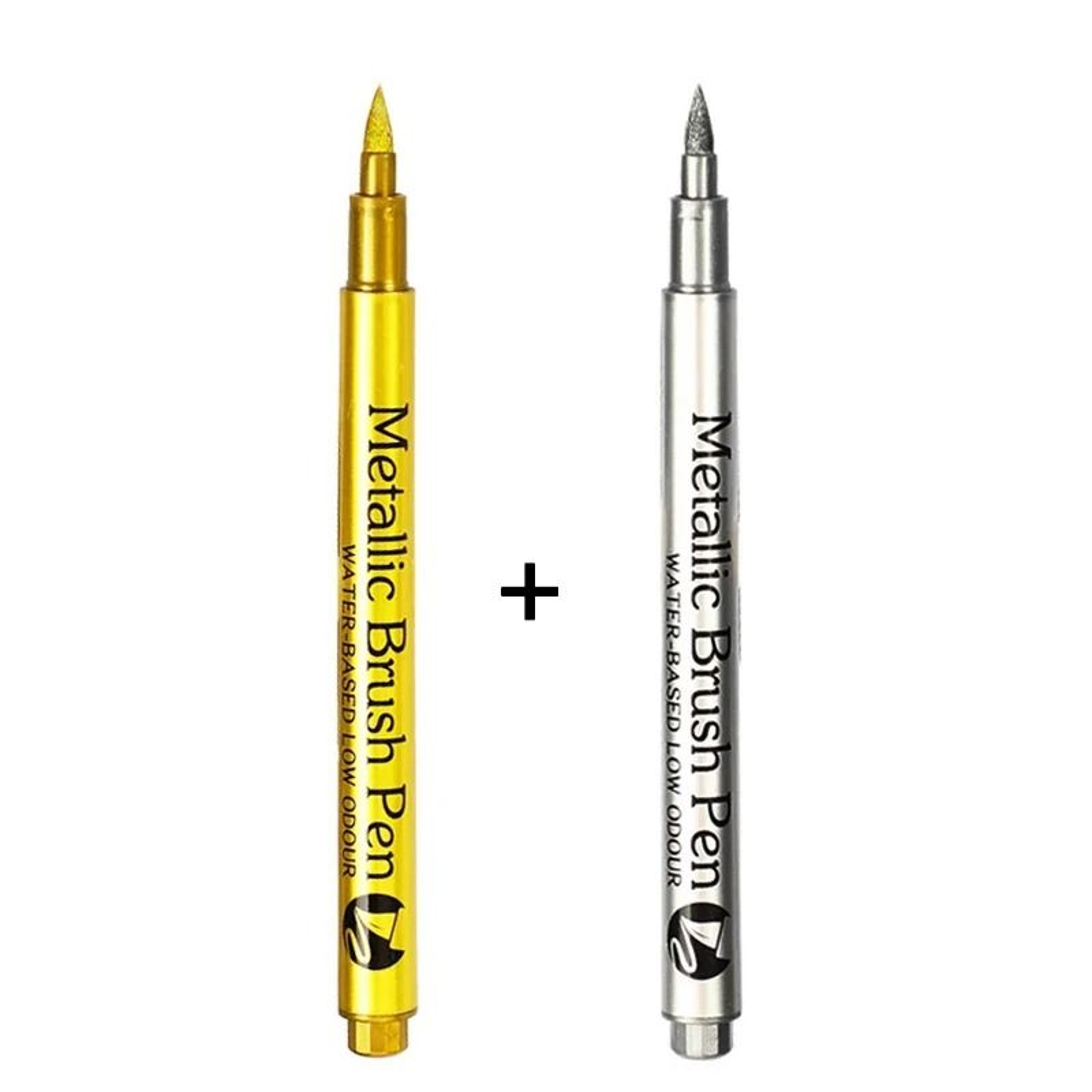 Metallic Brush Marker Pens Set In Gold And Silver 1 2 3 Or 4 Pcs 14
