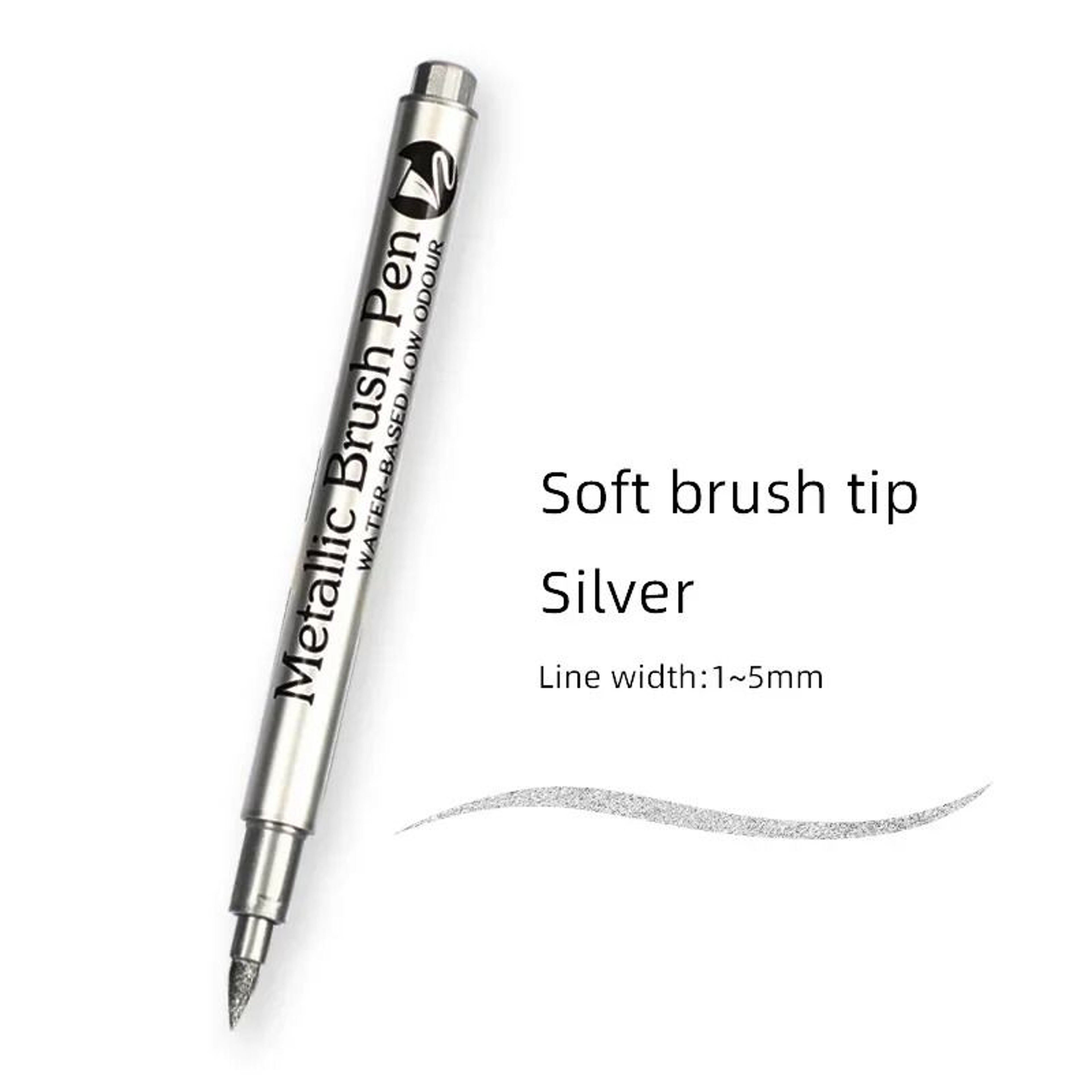 Metallic Brush Marker Pens Set In Gold And Silver 1 2 3 Or 4 Pcs 7