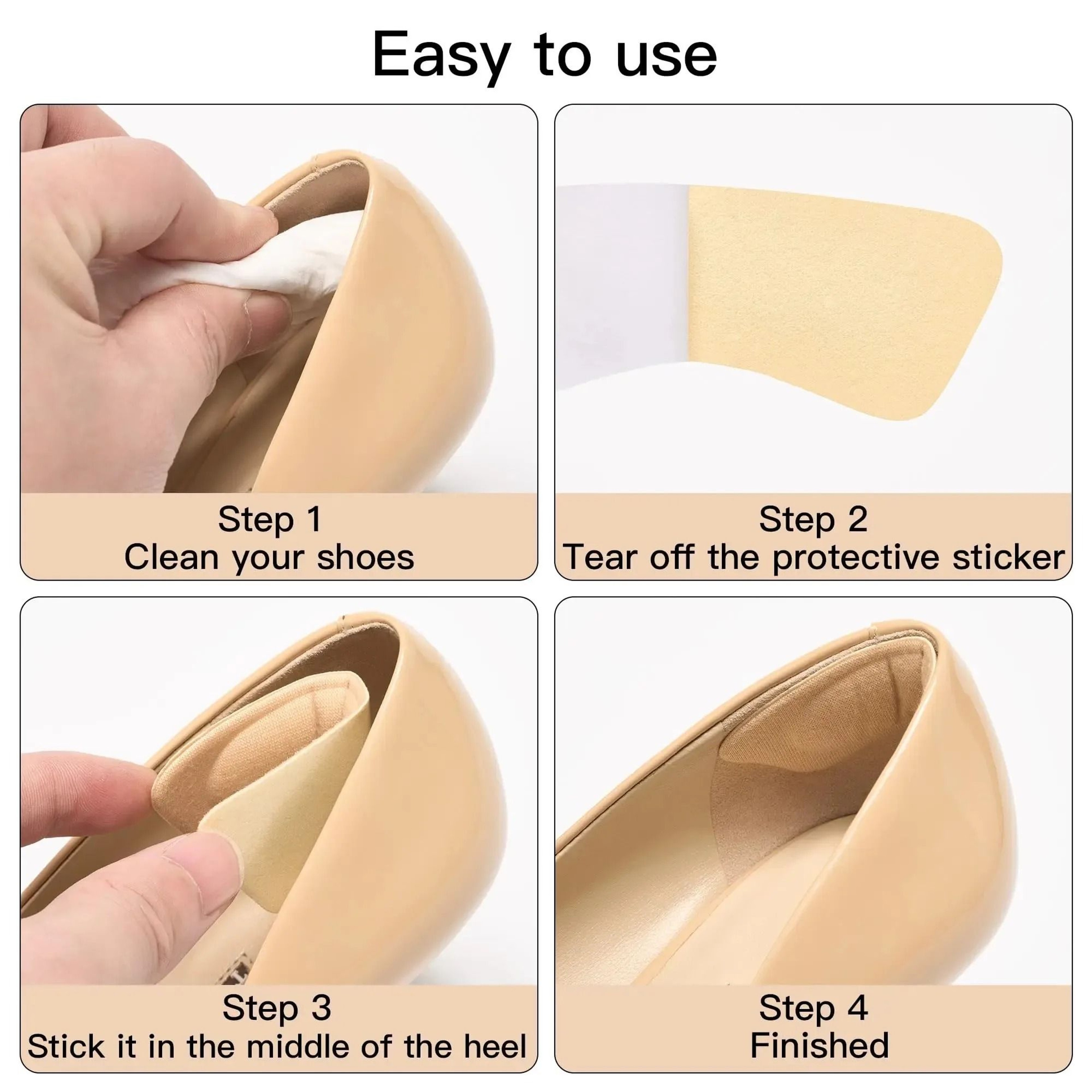 Self Adhesive Heel Cushion Pads  Protectors 8 Ppcs 4