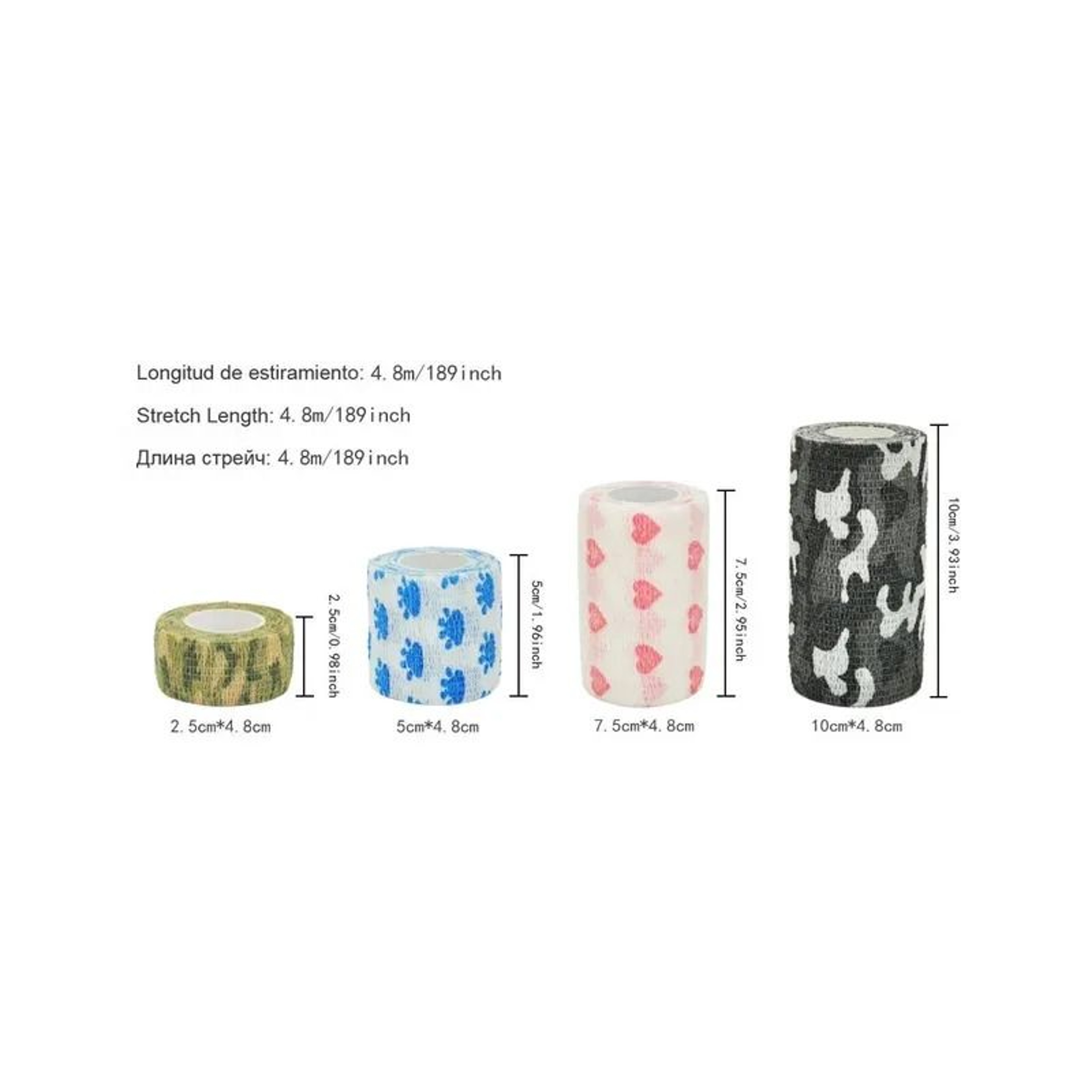 Red Heart Printed Self Adhesive Elastic Bandage Wrap Tape 5