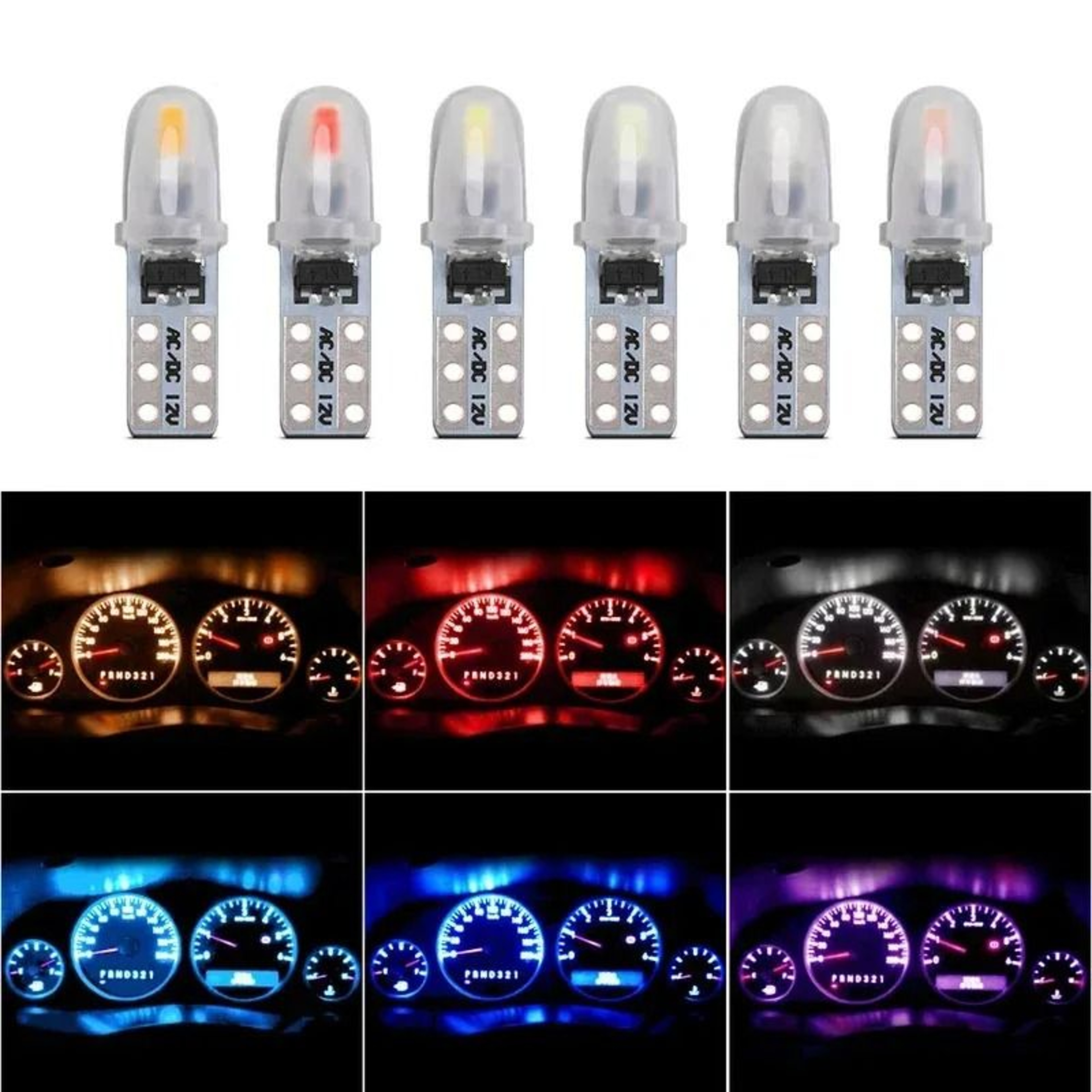 T5 LED Dashboard  Instrument Panel Light Bulbs 10 20 Or 30 Pack  12V White 3014 SMD 0