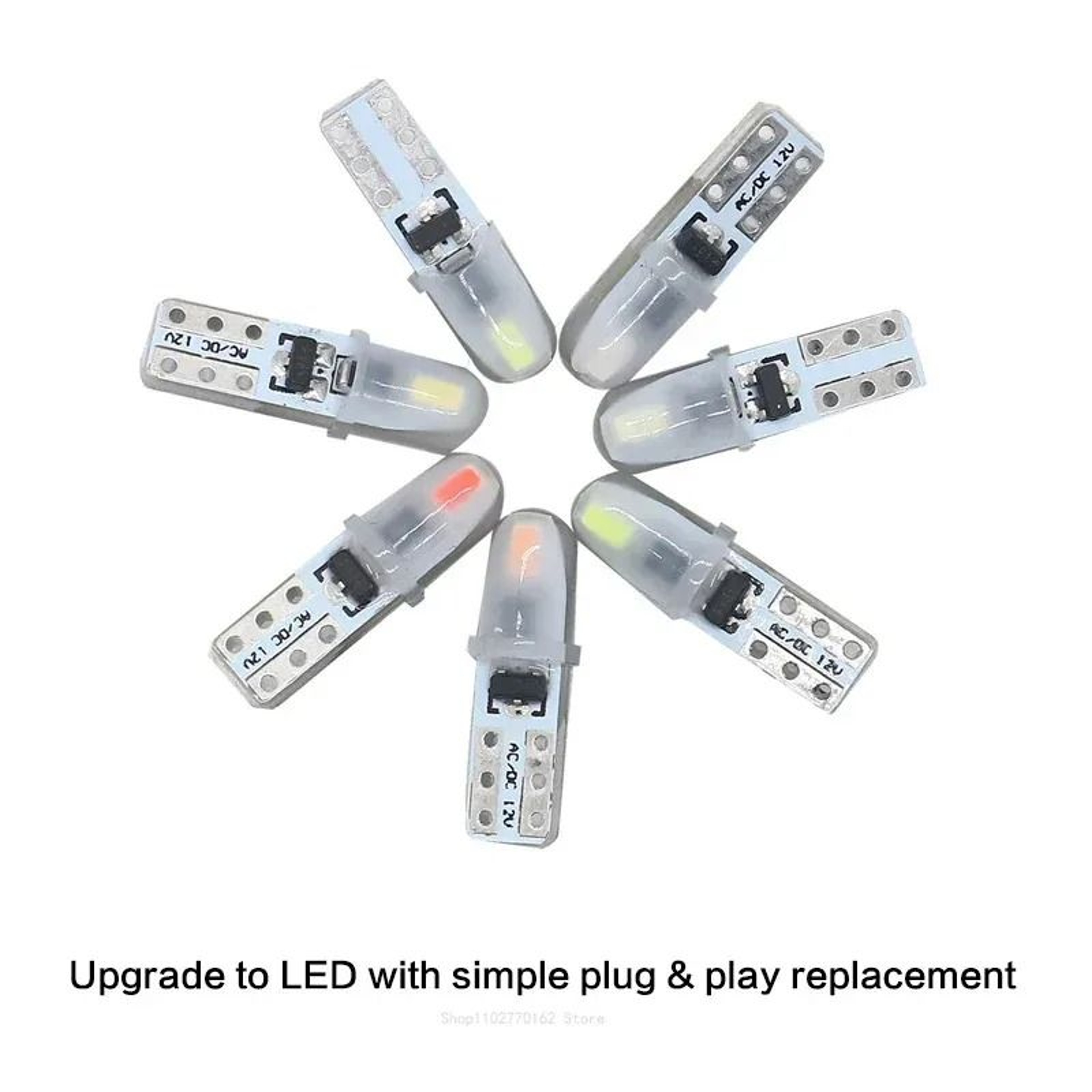 T5 LED Dashboard  Instrument Panel Light Bulbs 10 20 Or 30 Pack  12V White 3014 SMD 4
