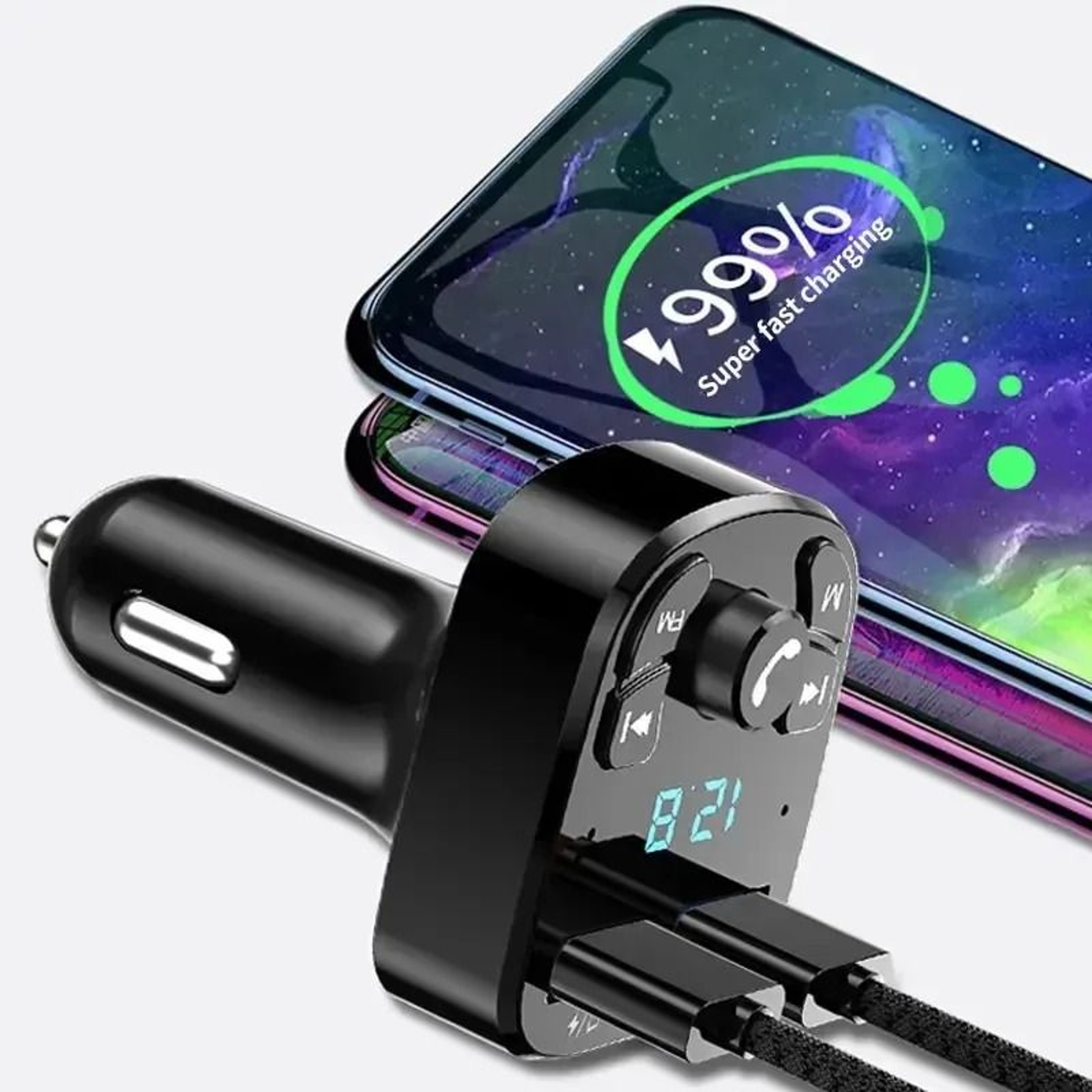 Wireless Bluetooth Car MP3 Player  Transmitter With Dual USB Fast Charging 4