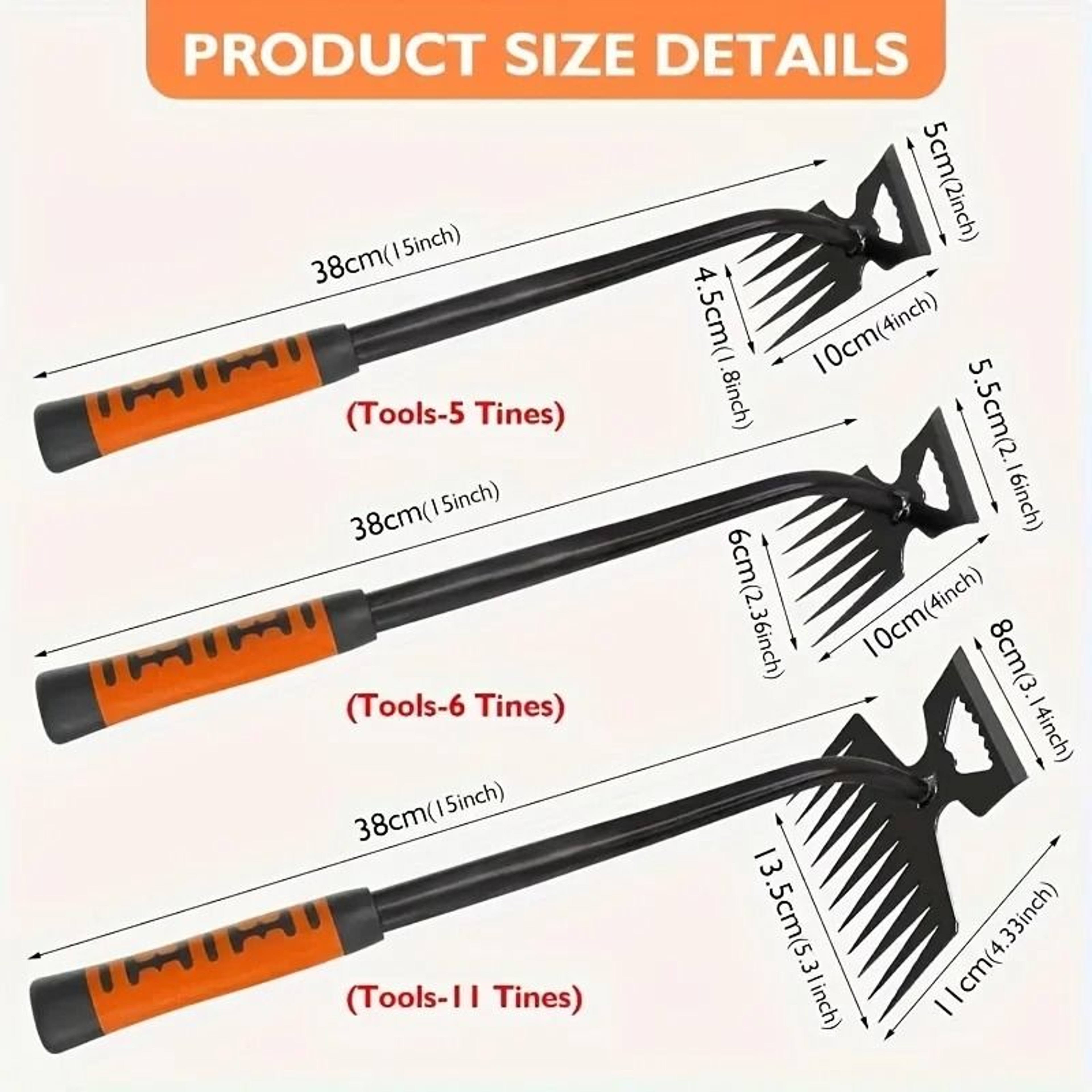 2in1 Dual Head Garden Weeding Rake And Manual Root Weeder 2