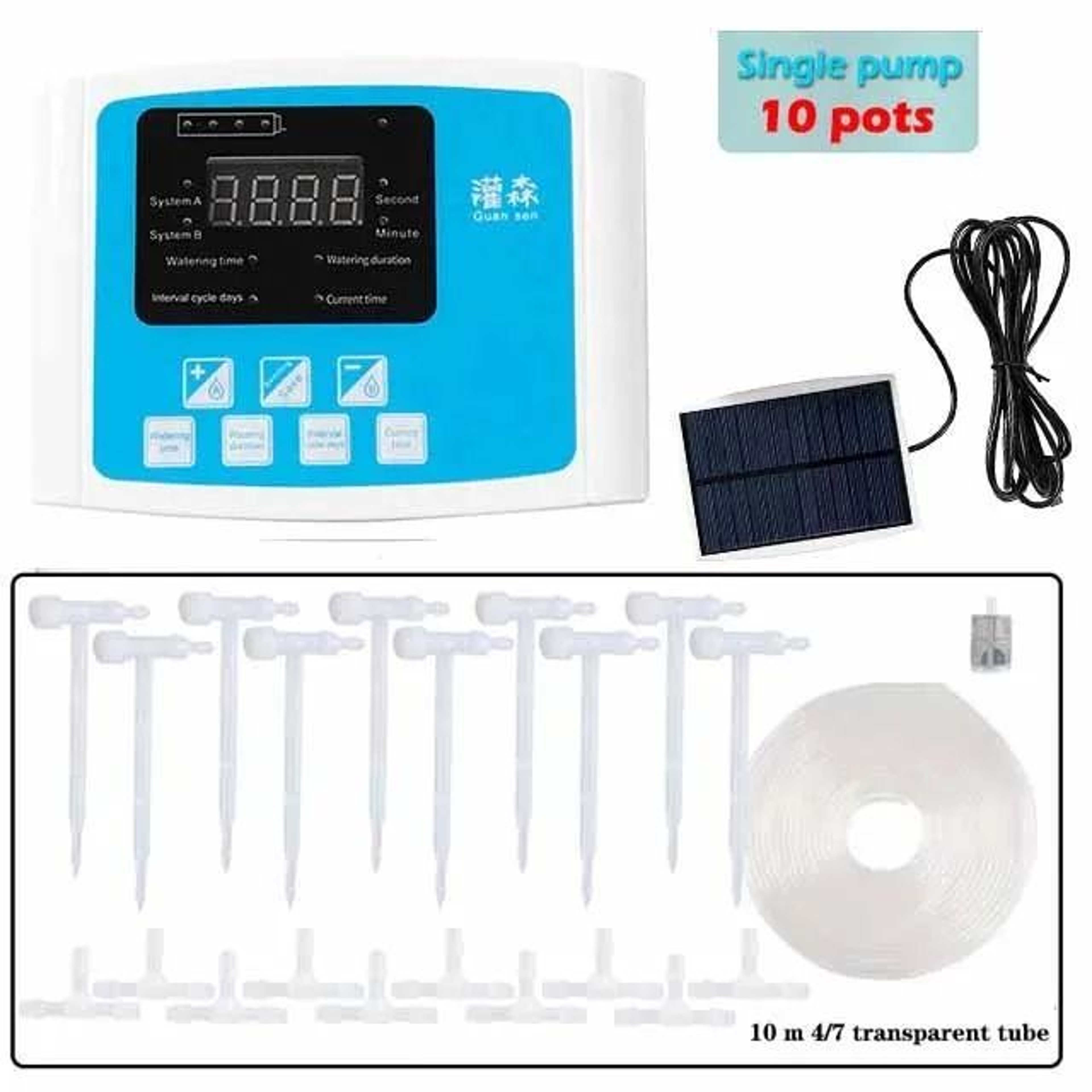 SolarPowered Intelligent Automatic Double Pump Drip Irrigation Controller With Adjustable Valves 7