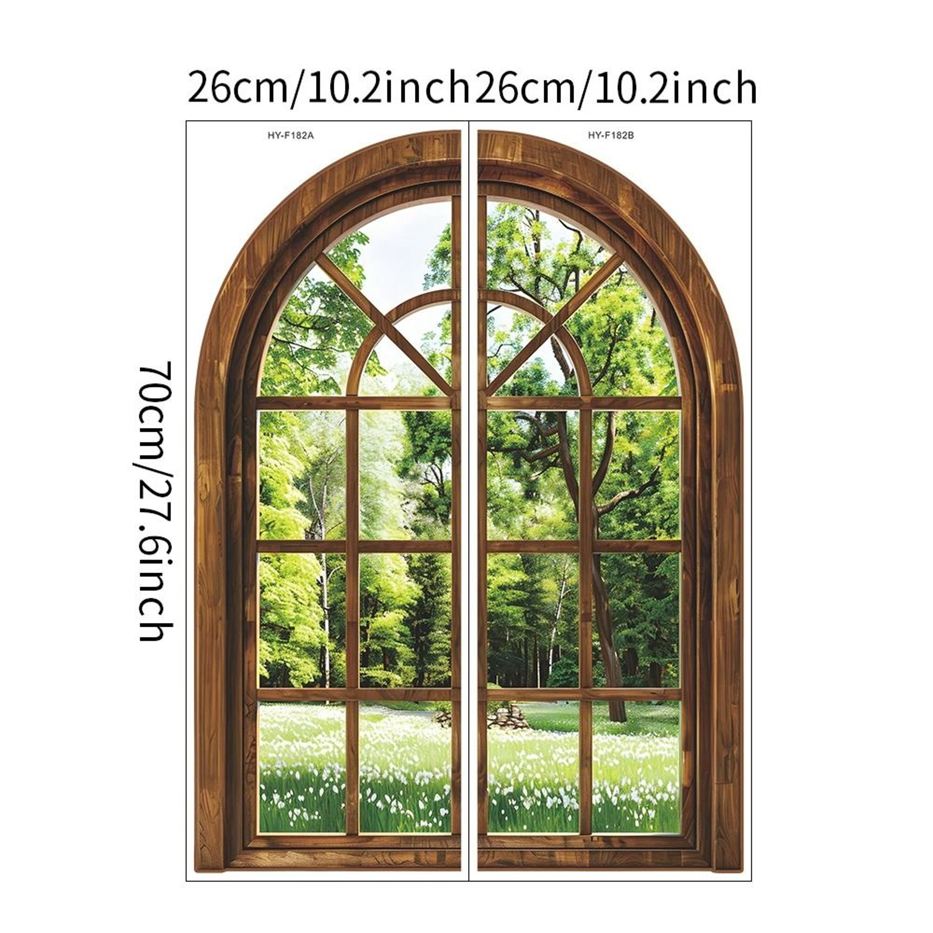 3D Fake Window Wall Sticker  Removable Green Plant Landscape Art Decal 6