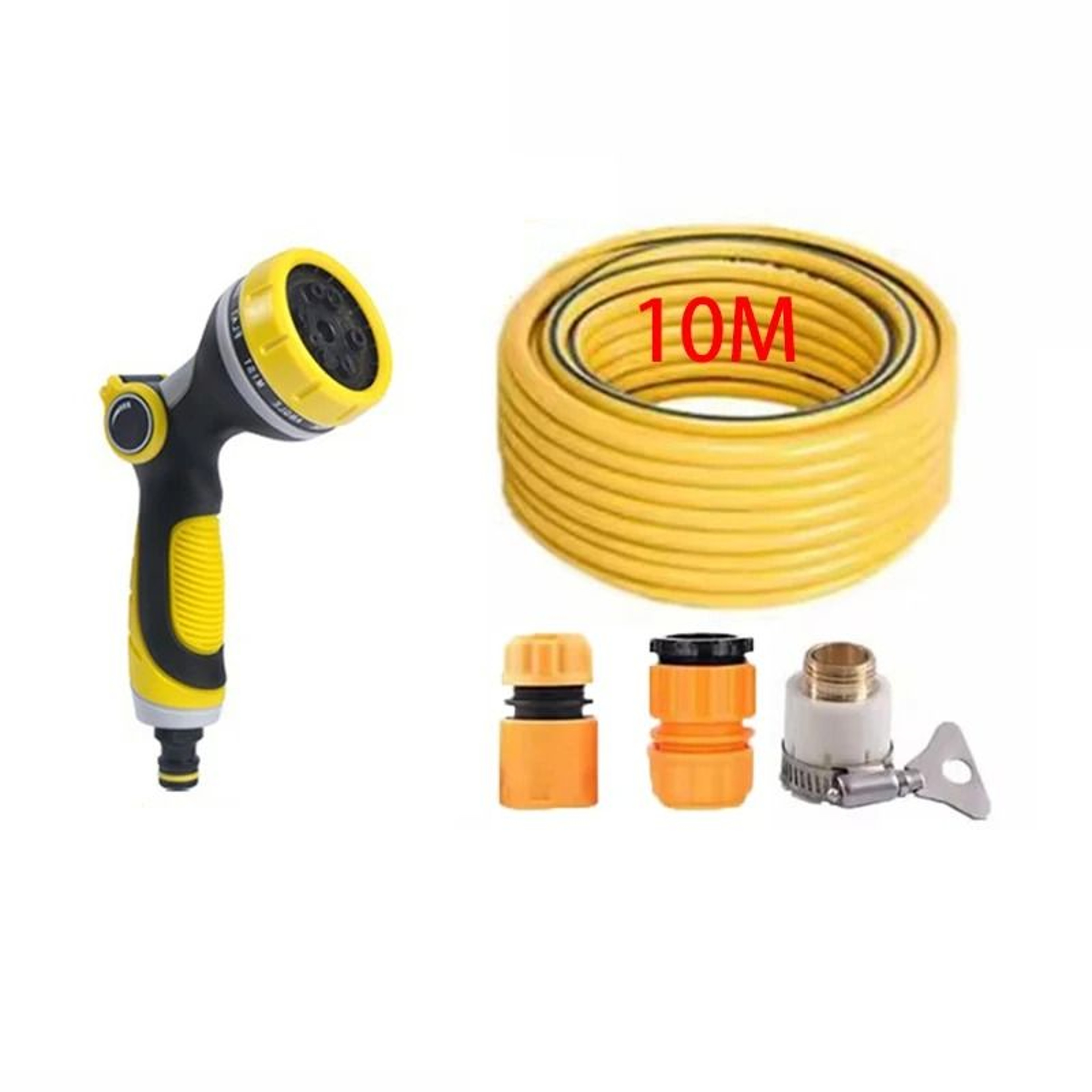 328 Foot Garden Irrigation Hose And 10 Mode High Pressure Spray Gun Set 8