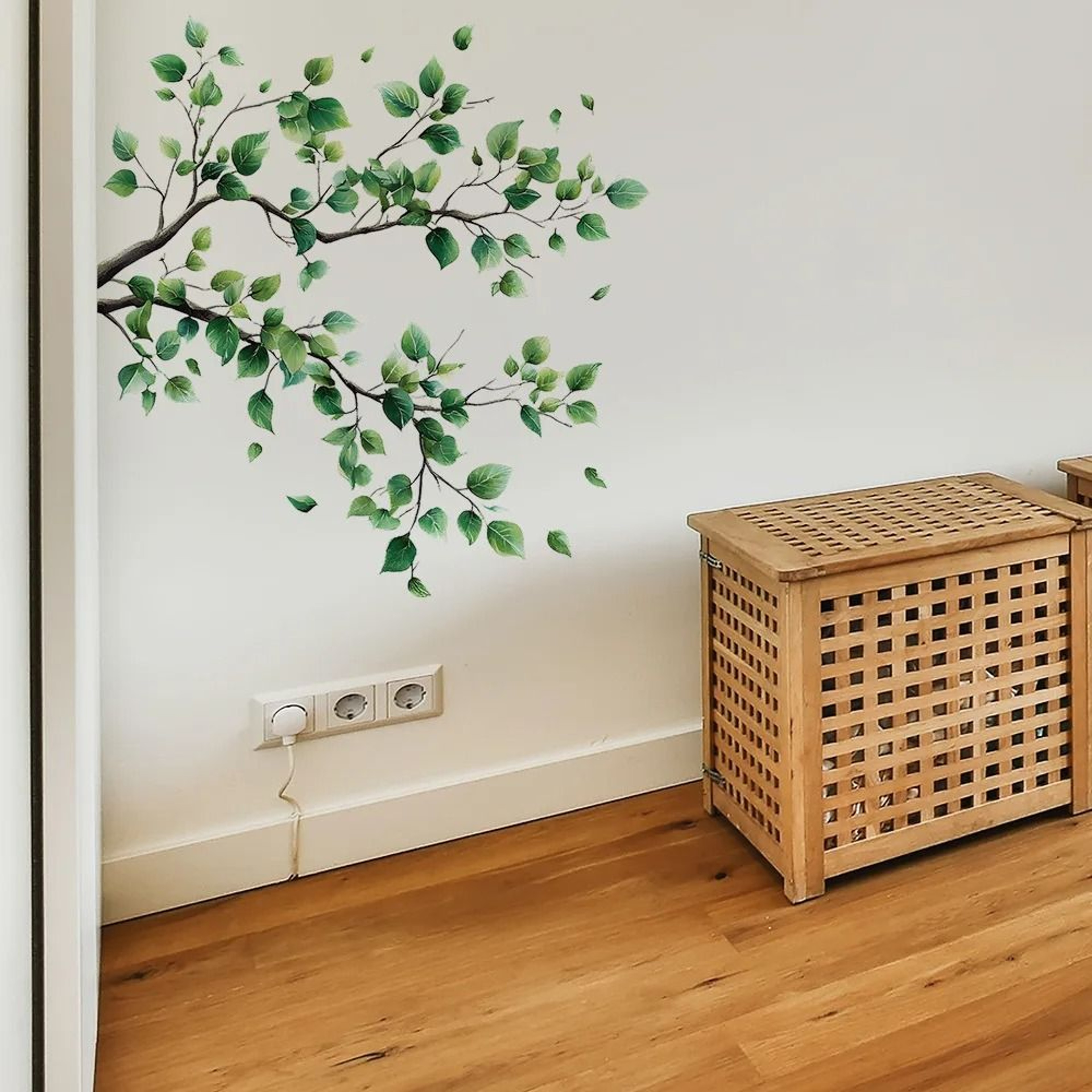 Branches And Leaves Wall Sticker  Self Adhesive Botanical Decal For Bathroom Toilet Living Room And 2