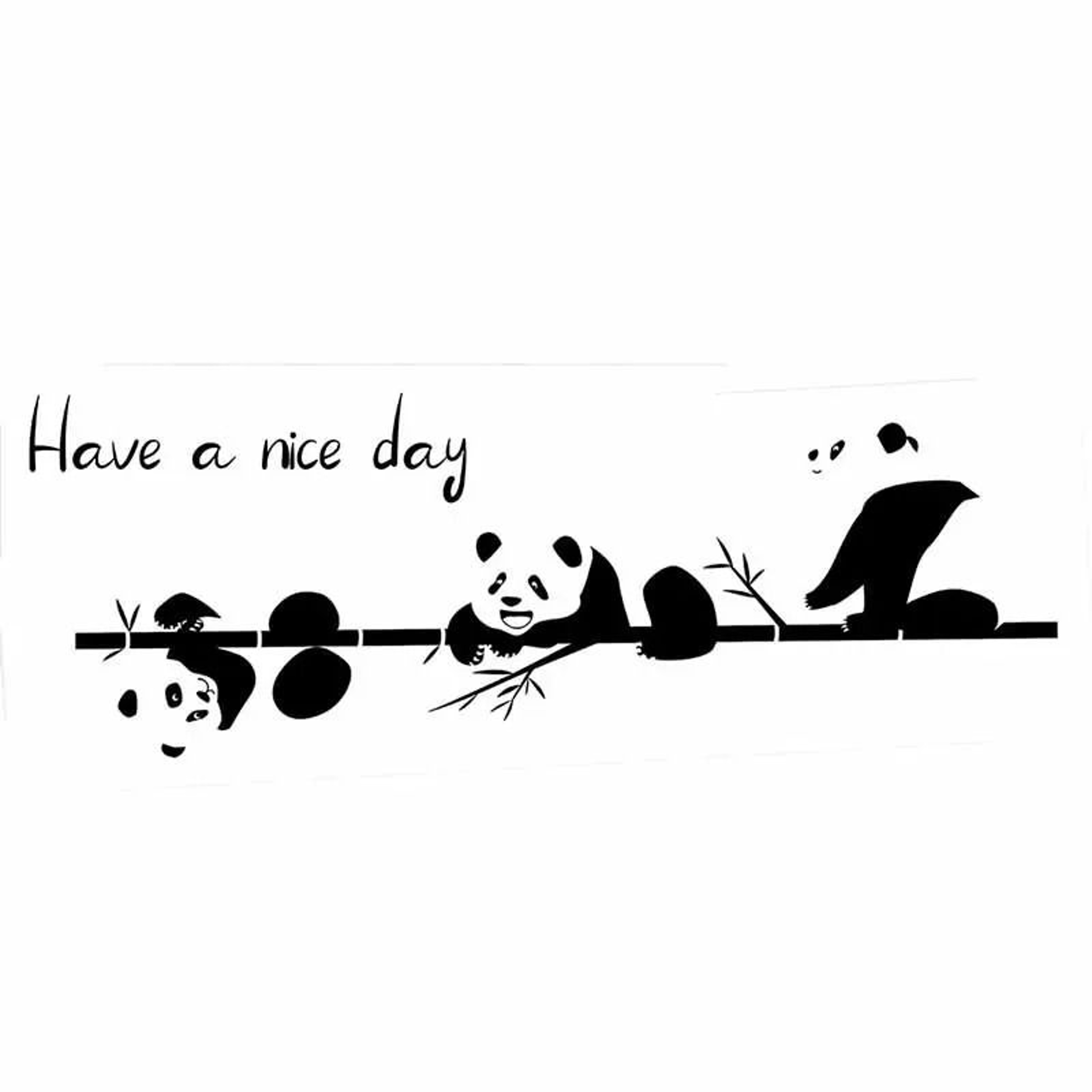 Cartoon Animal Switch Sticker  Bamboo Three Pandas Wall Sticker For Glass Window And Mirror Decor 4