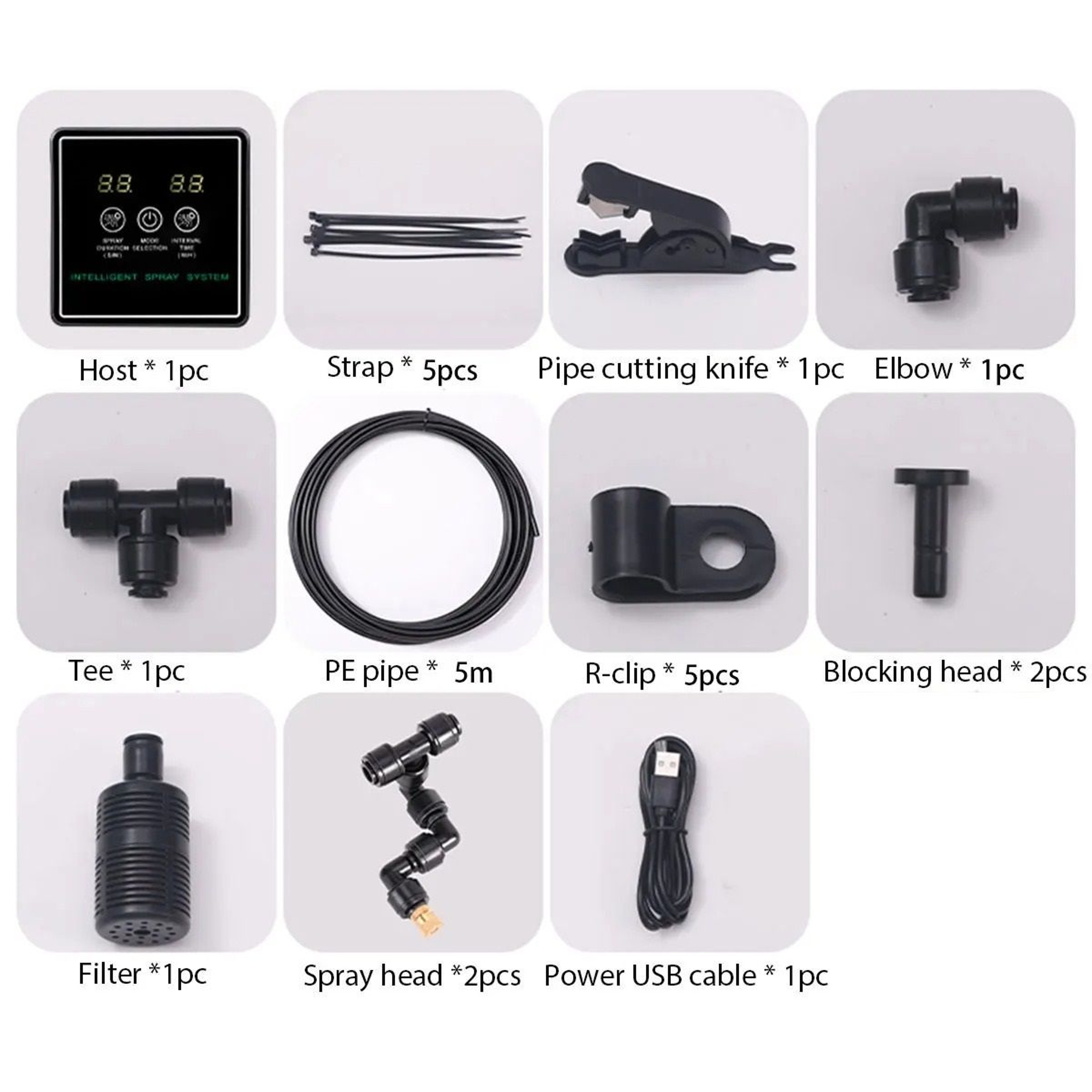 Touch Screen Automatic Rainforest Misting System  Intelligent Timer  Sprinkler Kit For Terrariums 6