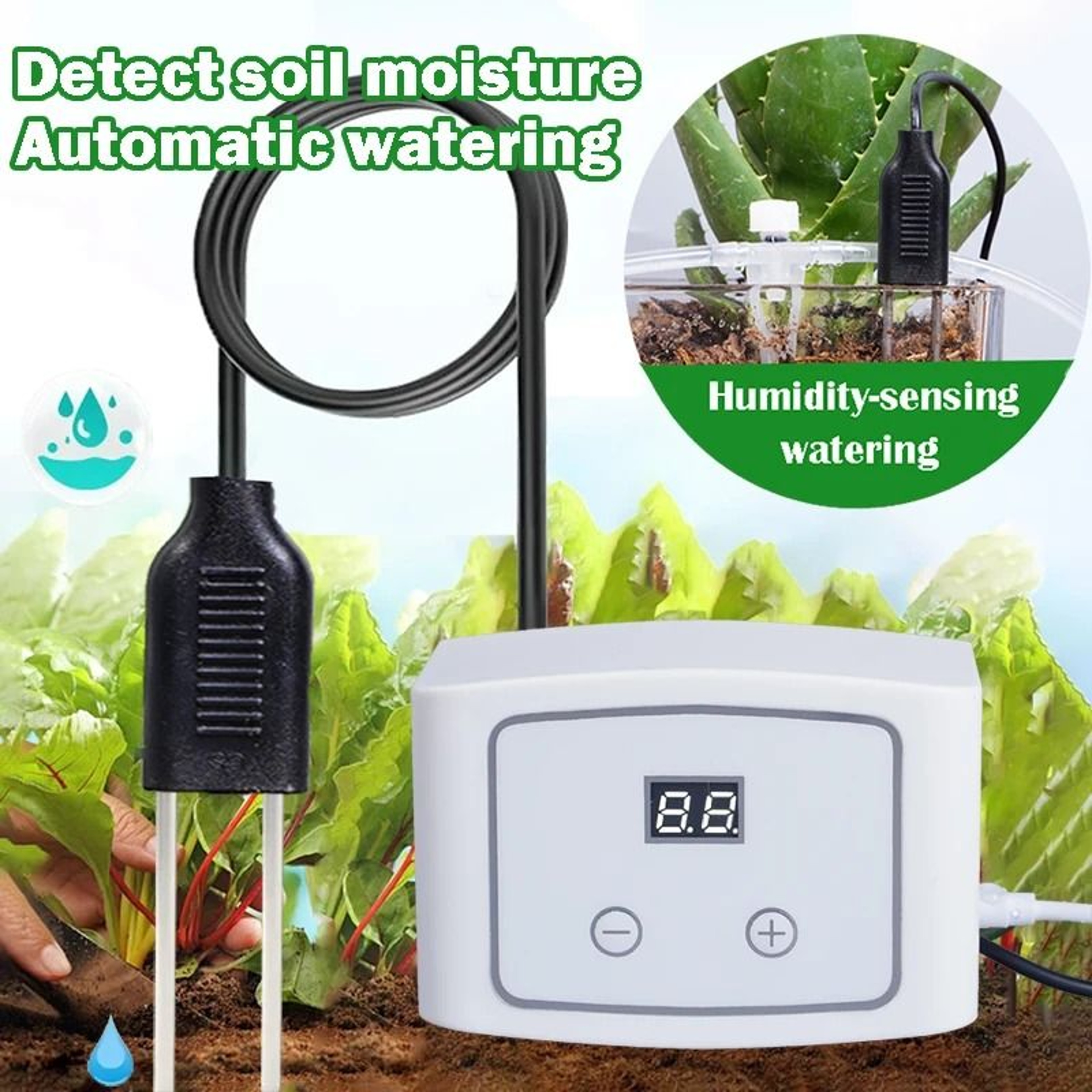 Garden Soil Moisture Sensor Automatic Watering System  Adjustable Drip Irrigation Kit With 328 Foot 0