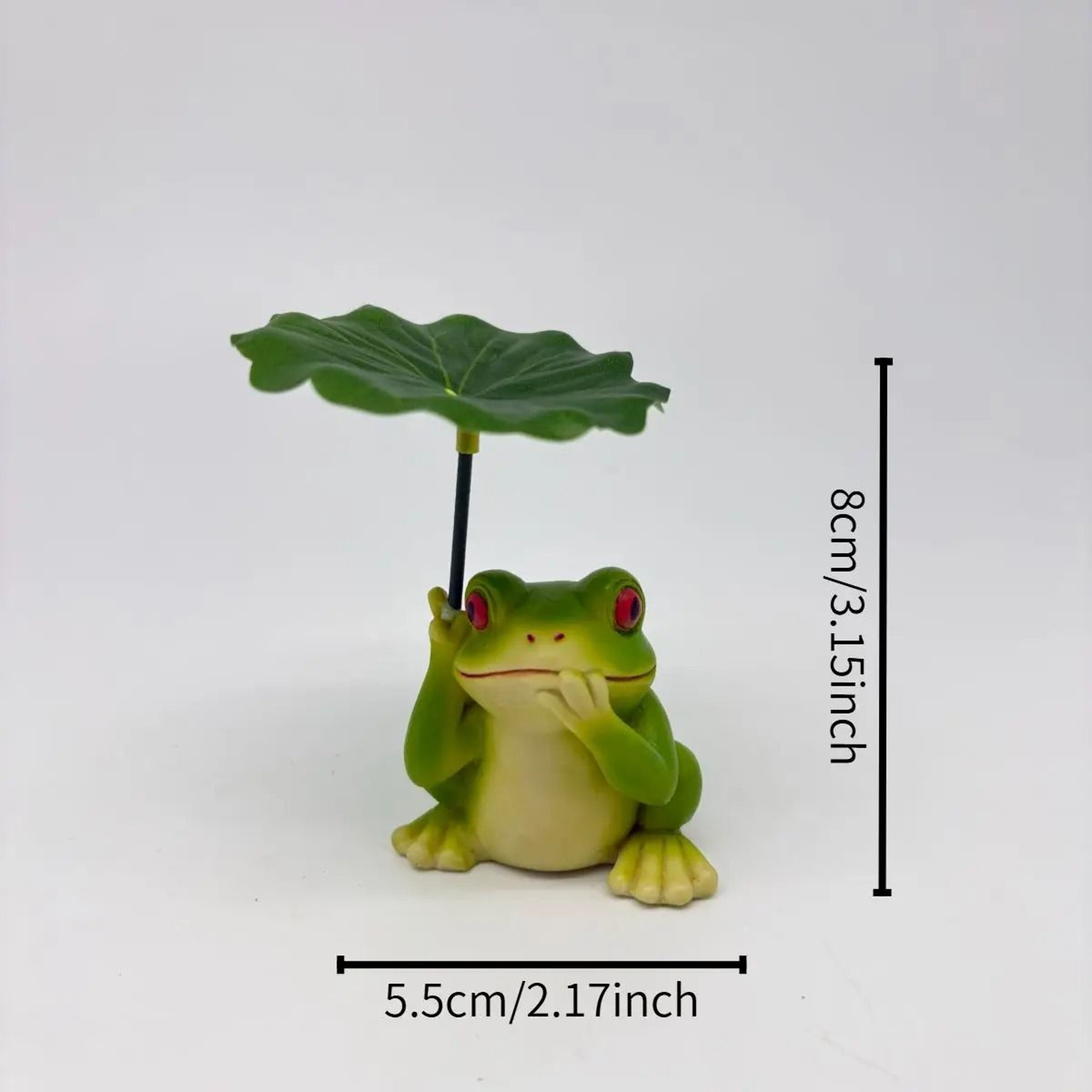 Garden Frog Statue With Lotus Leaf Umbrella  Whimsical Outdoor Resin Figurine For Patio  Yard Decor 6