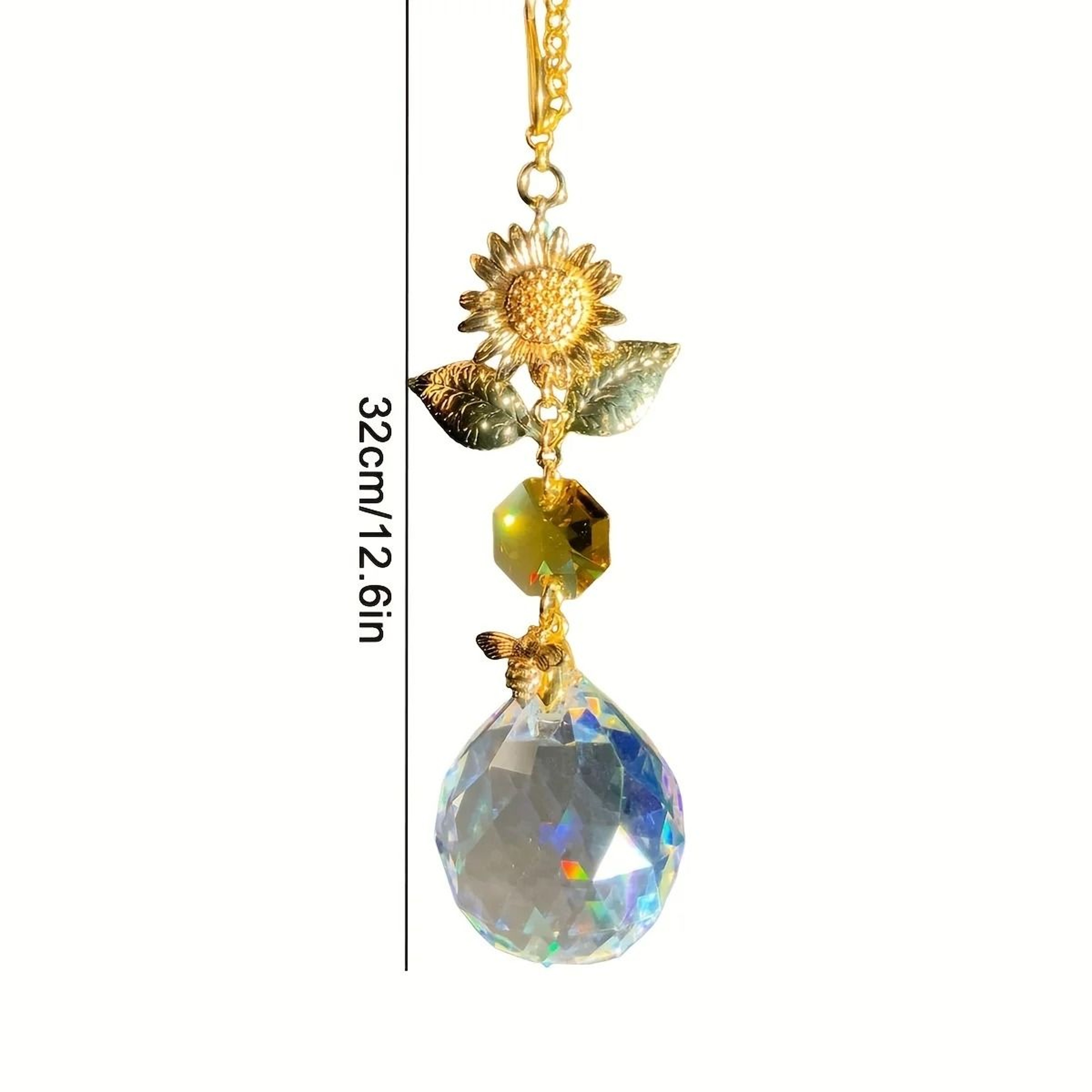 Sunflower Bee Crystal Suncatcher – Hanging Prism Rainbow Maker for Home & Garden Window Decor – view 8