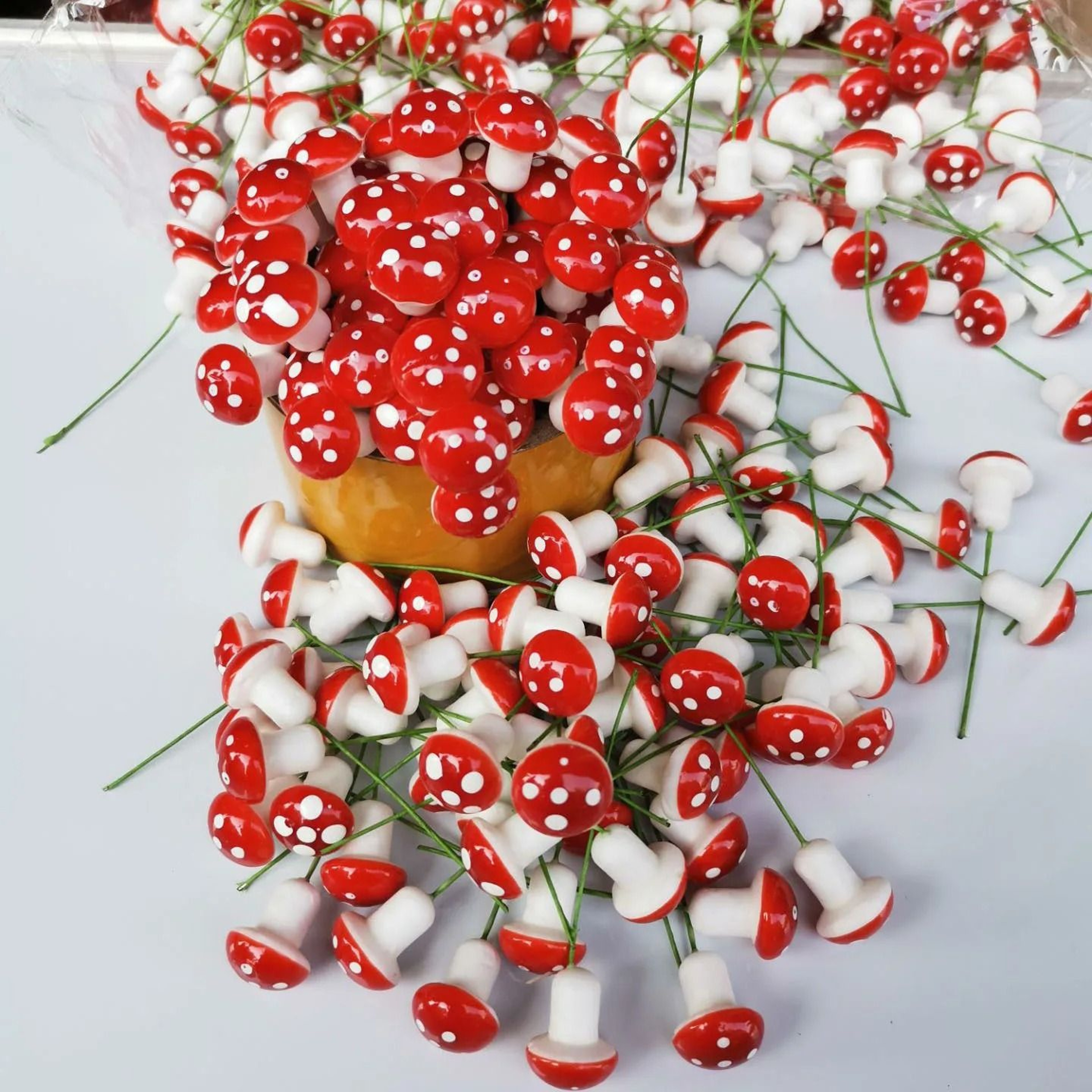 Red Dotted Mini Mushroom Garden Ornaments  50 Or 100 Piece DIY Miniature Fairy Garden And Bonsai De 3