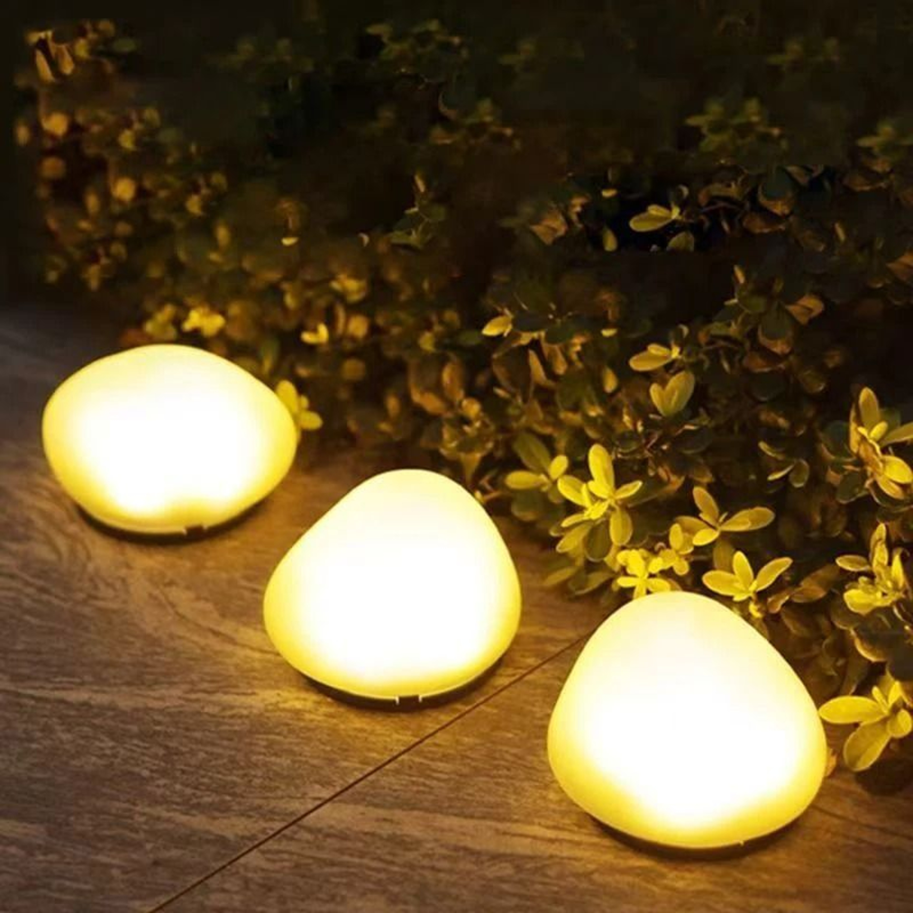 Garden Solar Powered Stone Lights  Outdoor Waterproof Artificial Rock Landscaping Lights For Pathwa 3