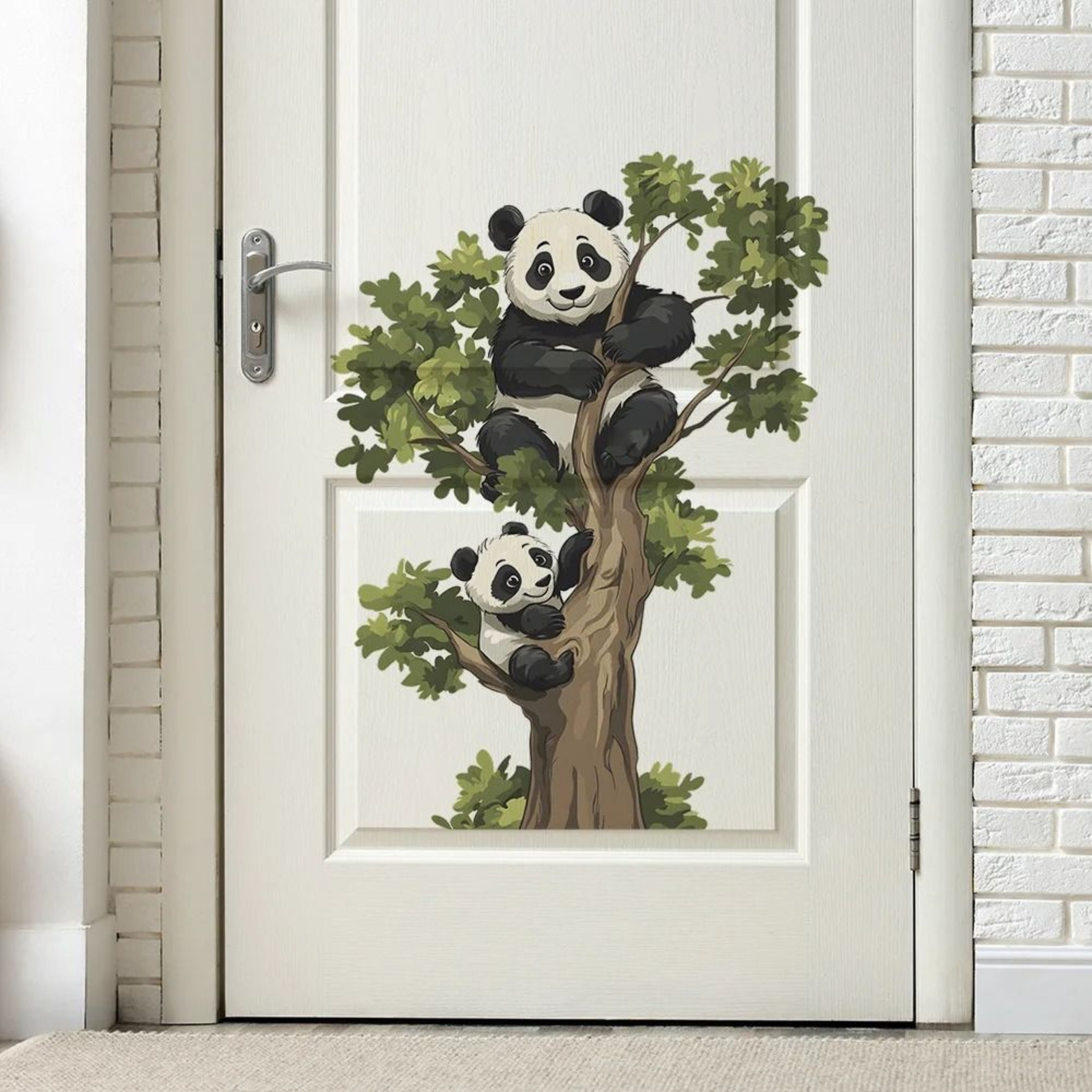 Panda Climbing Tree Wall Stickers  Self Adhesive Bamboo Decals 2