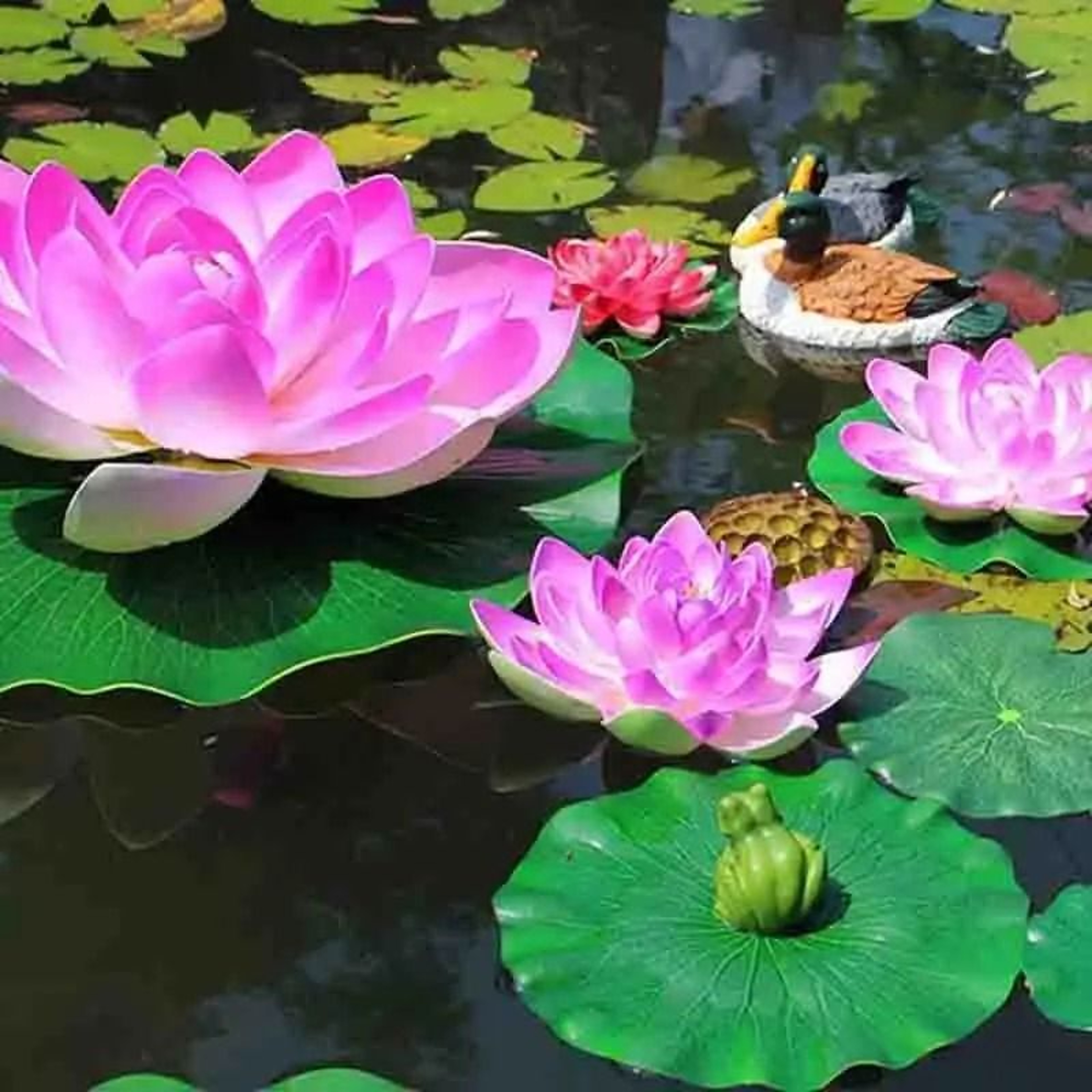 5PCS Artificial Lotus Leaf Set  Floating Water Lily Pad Decor 1