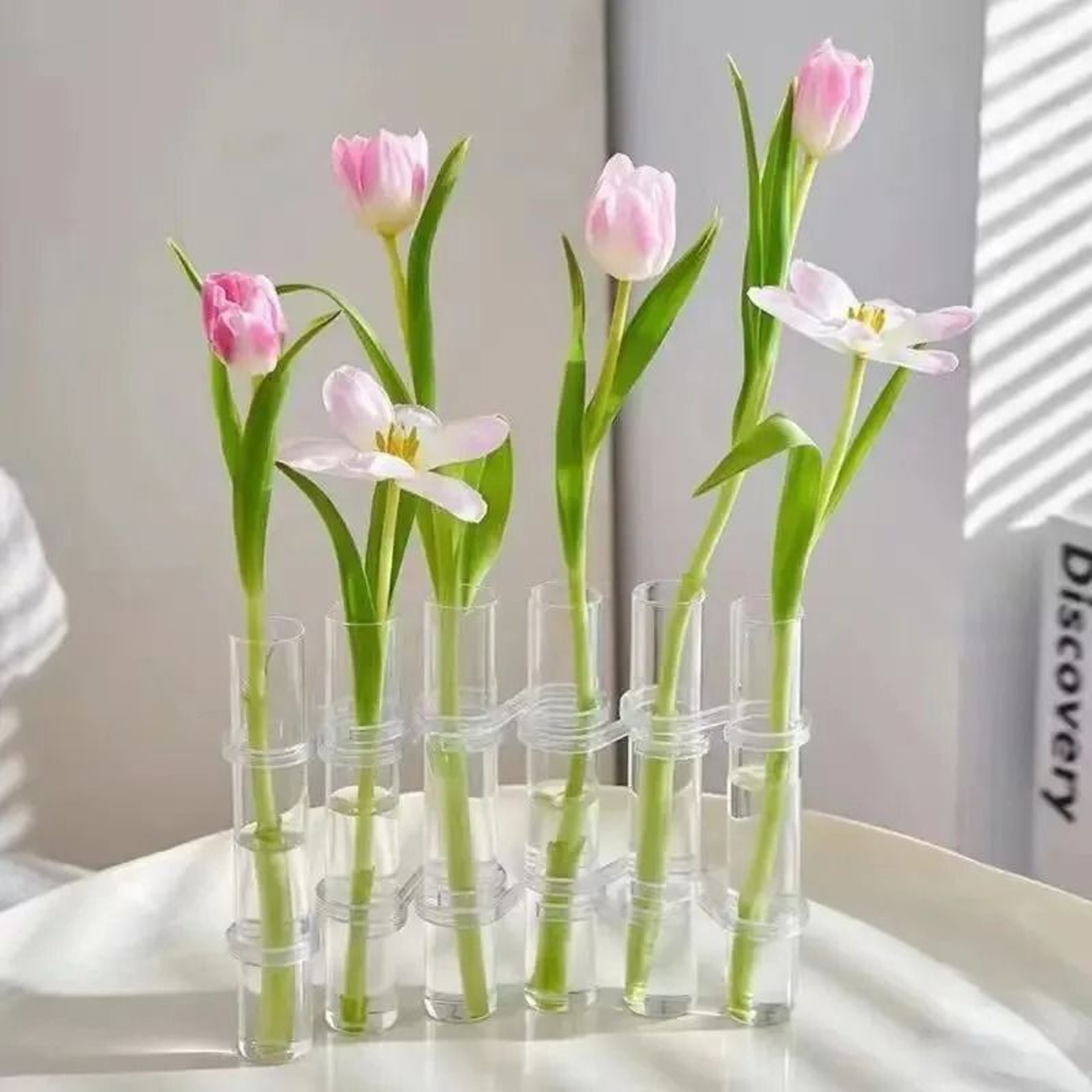 Creative Stackable Transparent Glass Test Tube Vase  Hydroponic Plant Holder  Floral Arrangement Di 2