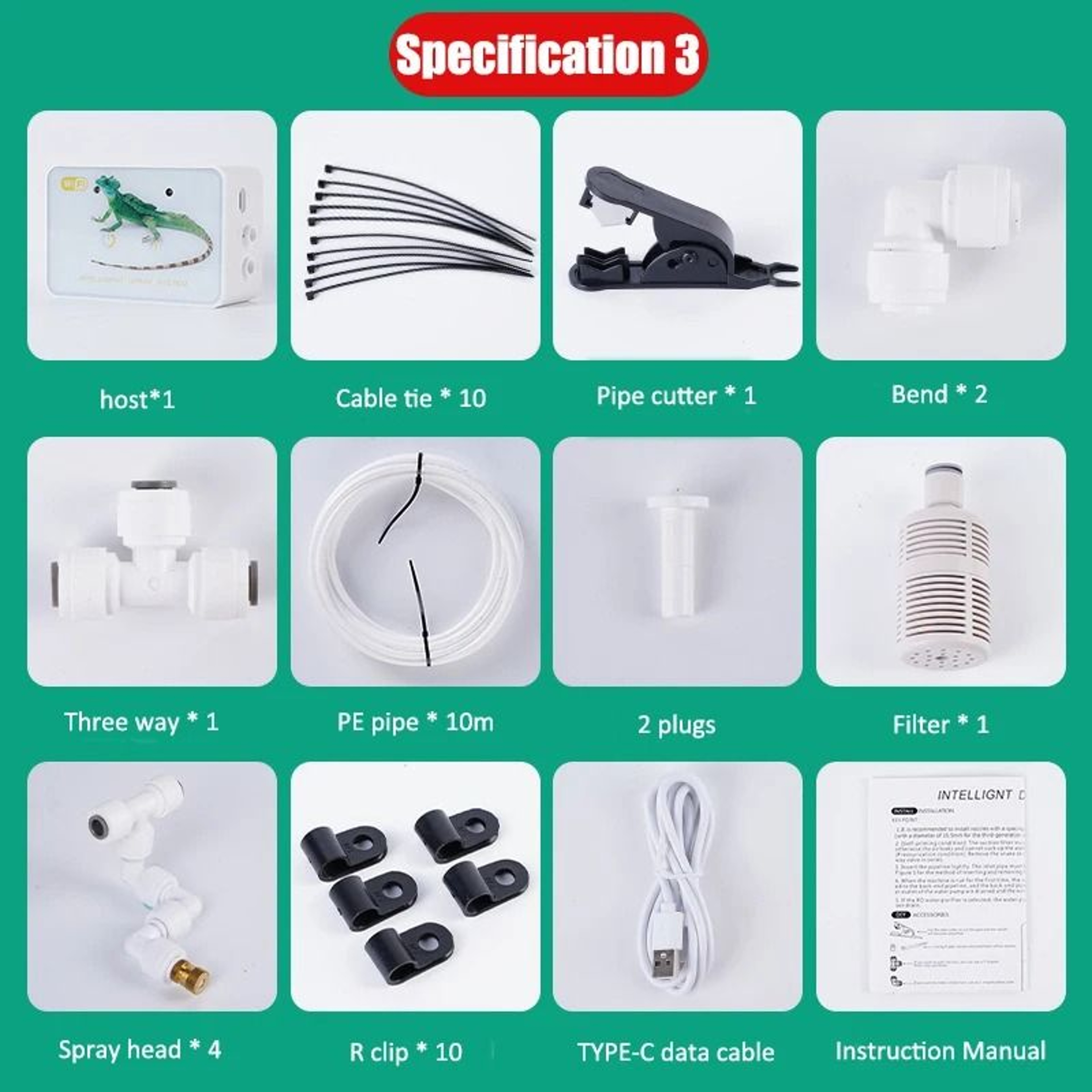 WiFi Smart Reptile Fogger Spray System  Intelligent Terrarium Humidifier With Automatic Mist Sprink 8