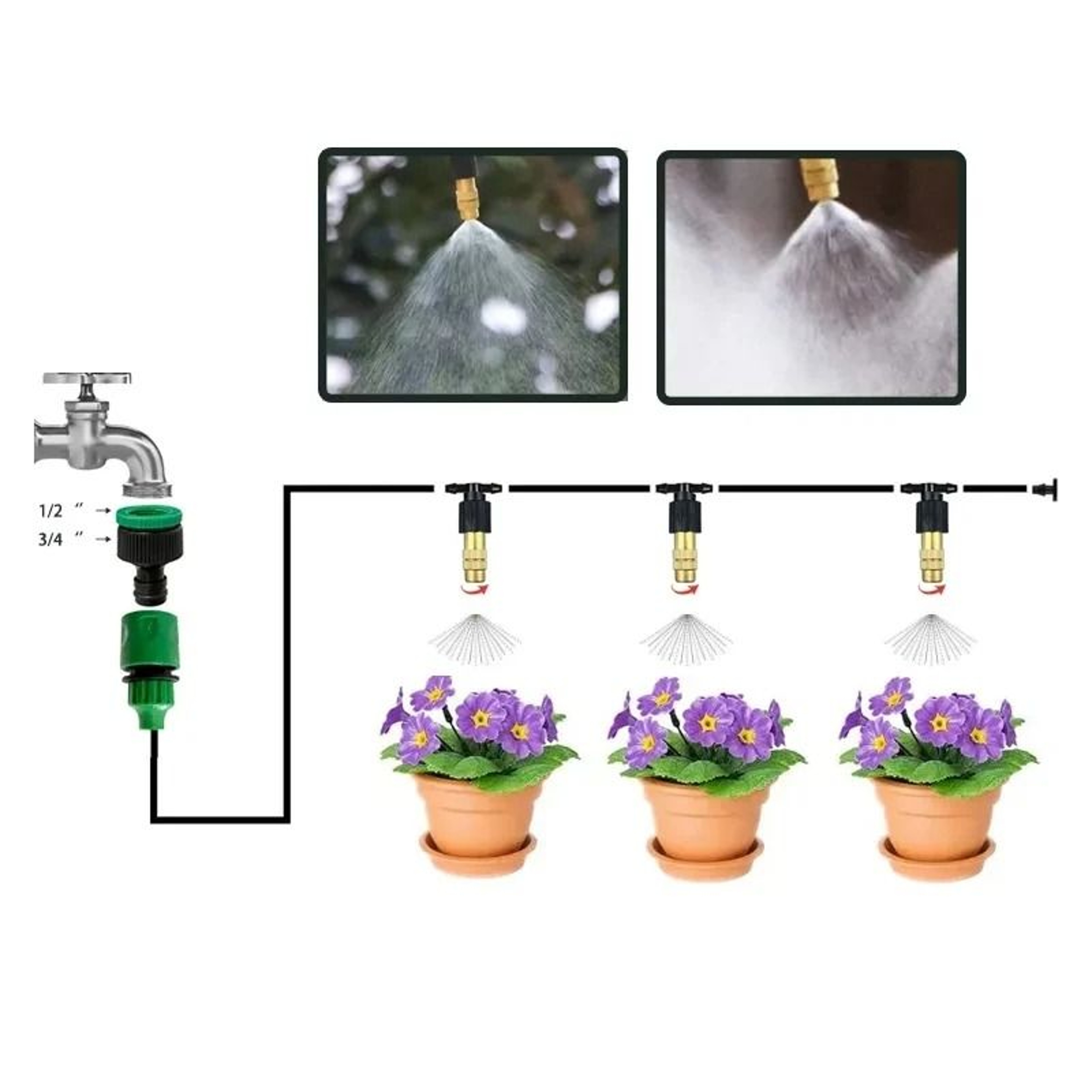 Garden Automatic Irrigation Misting Kit  Adjustable Cooling Spray System For Patio And Greenhouse 5