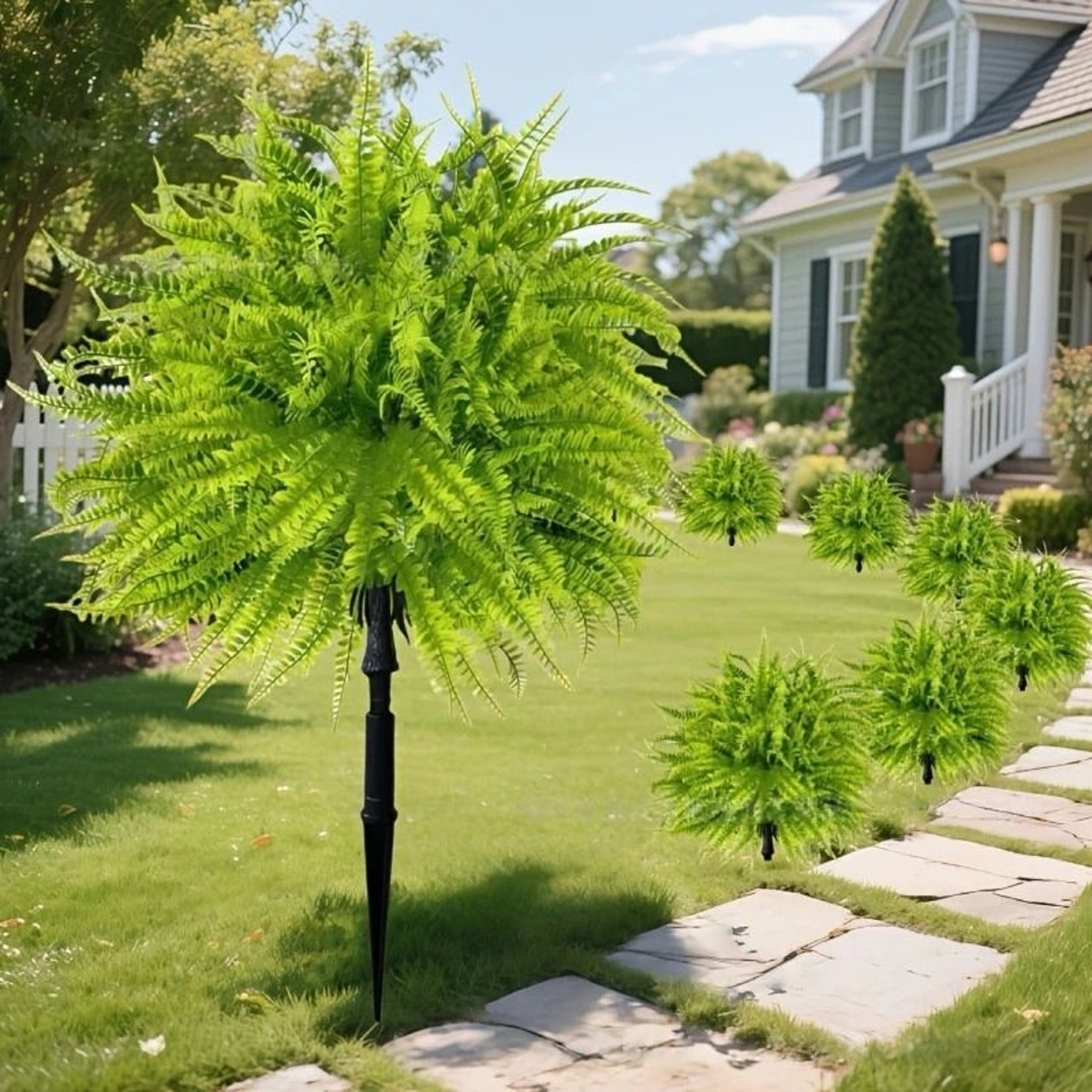Artificial Persian Fern Cypress Tree Stakes  Fake Green Plant Bonsai Ornaments For Garden Landscape 0