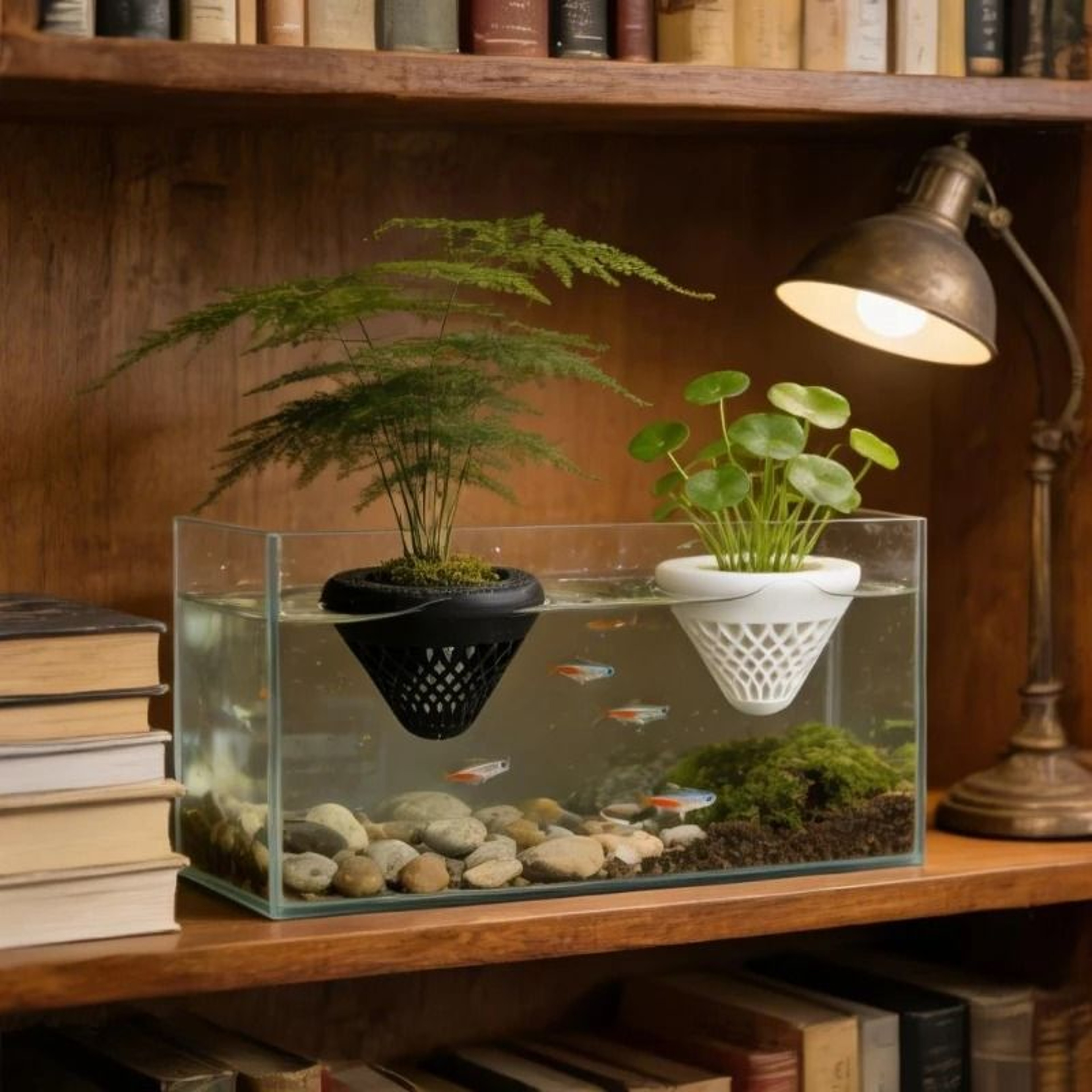 Hydroponic Floating Flower Pot  Mini Water Plant Planter For Aquarium And Fish Tank Landscape 1